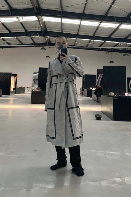 By BORIS BIDJAN SABERI Reversible Plant Dyeing Structure Patchwork Lapel Long Coat TRENCH1 F15302 PBBS2 - Image 28