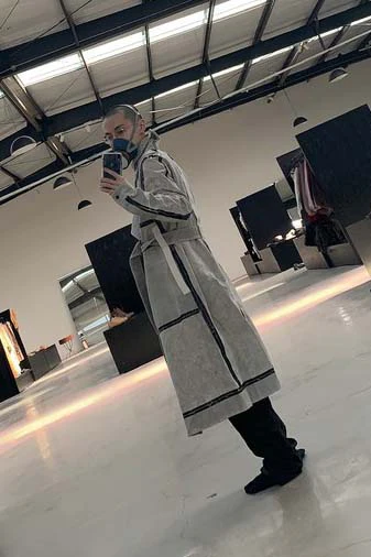 By BORIS BIDJAN SABERI Reversible Plant Dyeing Structure Patchwork Lapel Long Coat TRENCH1 F15302 PBBS2 - Image 30