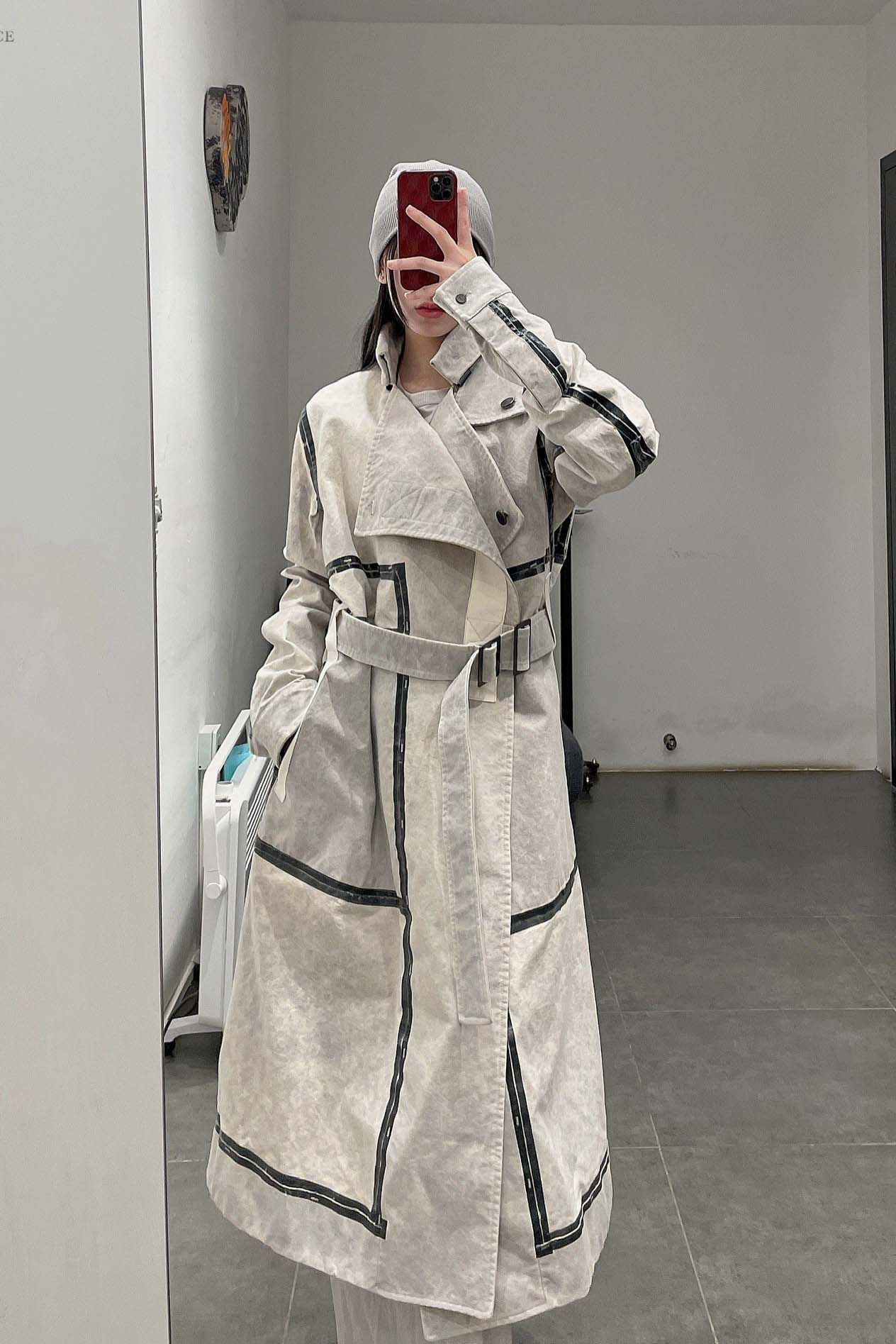 By BORIS BIDJAN SABERI Reversible Plant Dyeing Structure Patchwork Lapel Long Coat TRENCH1 F15302 PBBS2 - Image 34