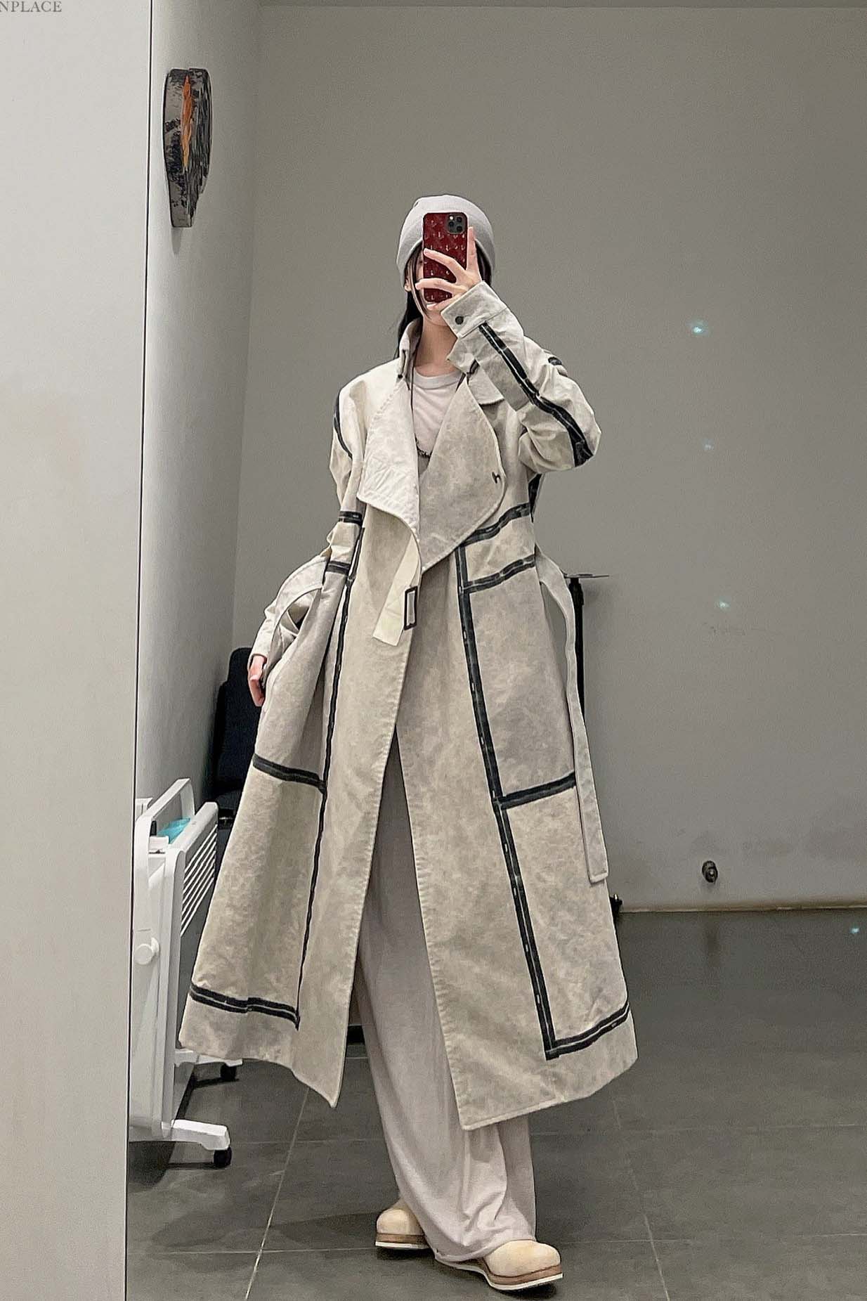 By BORIS BIDJAN SABERI Reversible Plant Dyeing Structure Patchwork Lapel Long Coat TRENCH1 F15302 PBBS2 - Image 35