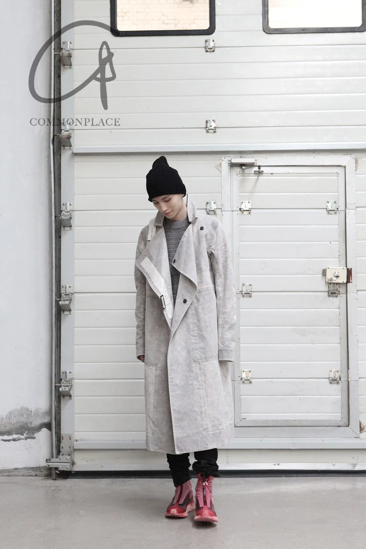 By BORIS BIDJAN SABERI Reversible Plant Dyeing Structure Patchwork Lapel Long Coat TRENCH1 F15302 PBBS2 - Image 8