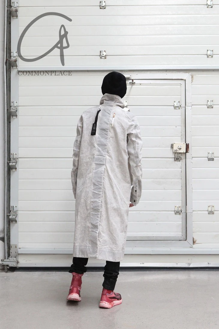 By BORIS BIDJAN SABERI Reversible Plant Dyeing Structure Patchwork Lapel Long Coat TRENCH1 F15302 PBBS2 - Image 9