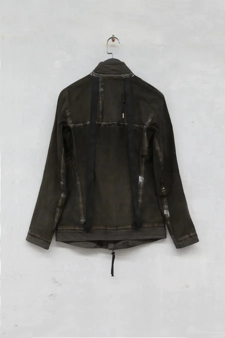 Boris Bidjan Saberi vegetable tanned calfskin structured patchwork reversible jacket J1 series Germany J1FMT20006-MOLV dark green - Image 13