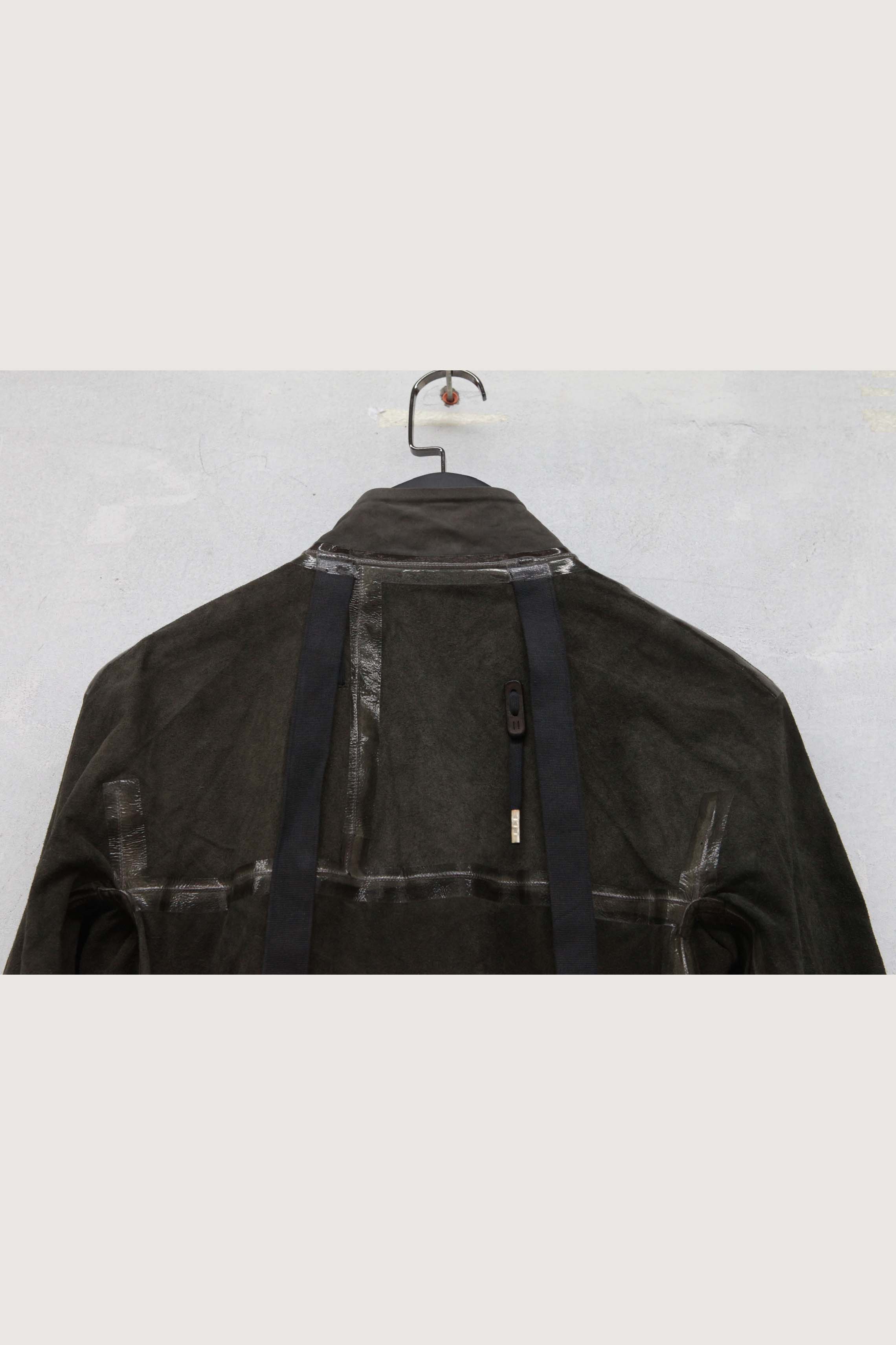 Boris Bidjan Saberi vegetable tanned calfskin structured patchwork reversible jacket J1 series Germany J1FMT20006-MOLV dark green - Image 15