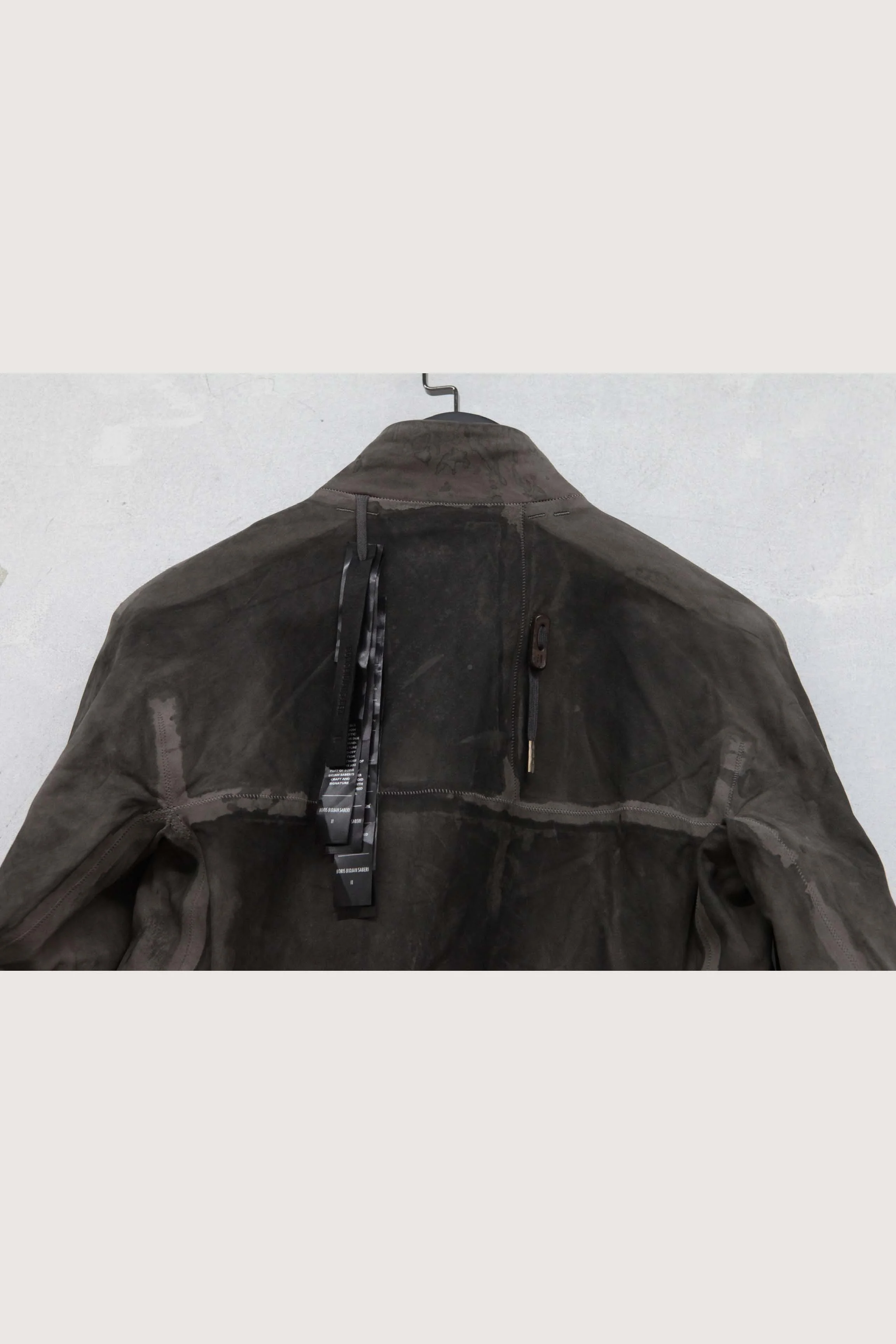 Boris Bidjan Saberi vegetable tanned calfskin structured patchwork reversible jacket J1 series Germany J1FMT20006-MOLV dark green - Image 17