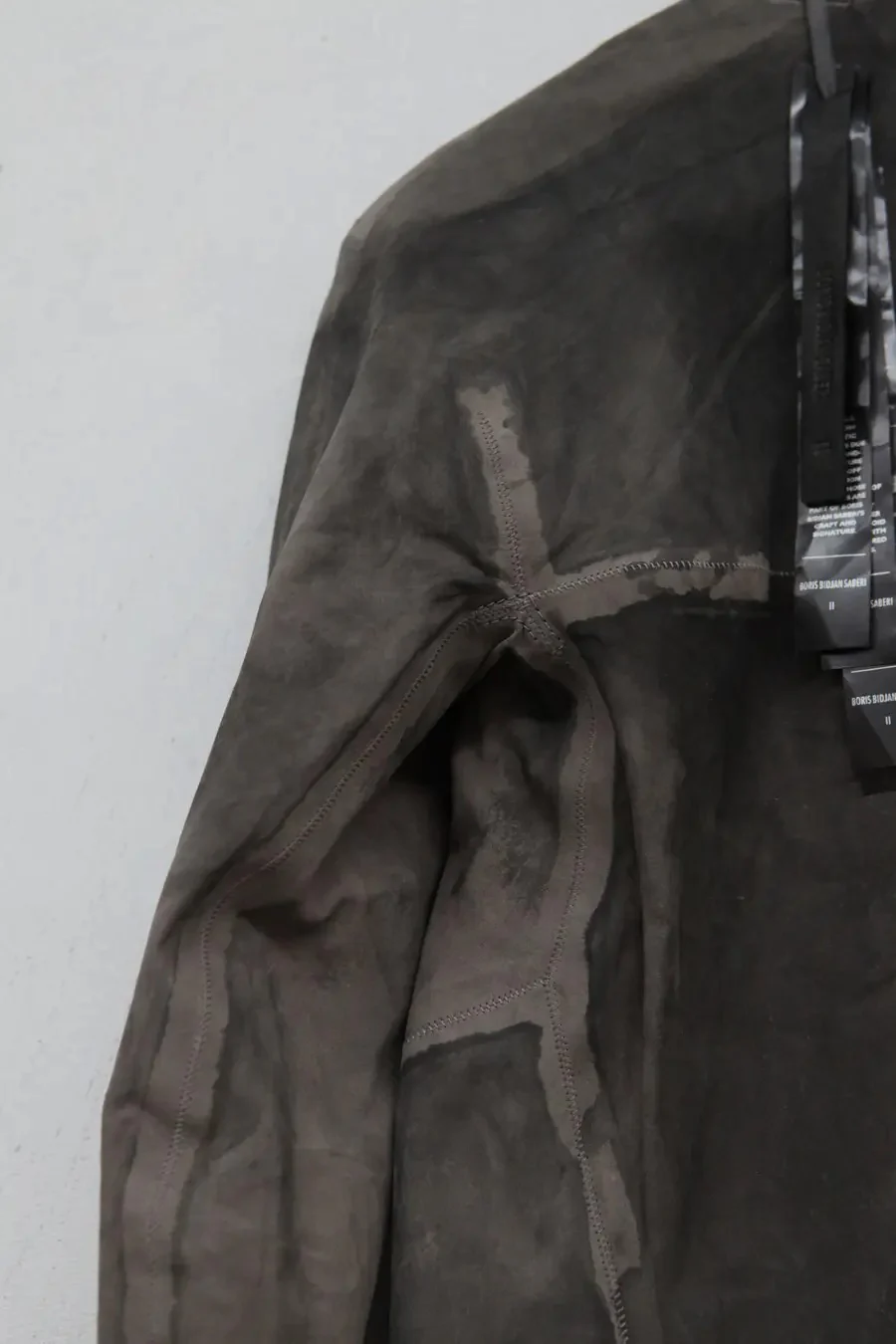Boris Bidjan Saberi vegetable tanned calfskin structured patchwork reversible jacket J1 series Germany J1FMT20006-MOLV dark green - Image 22