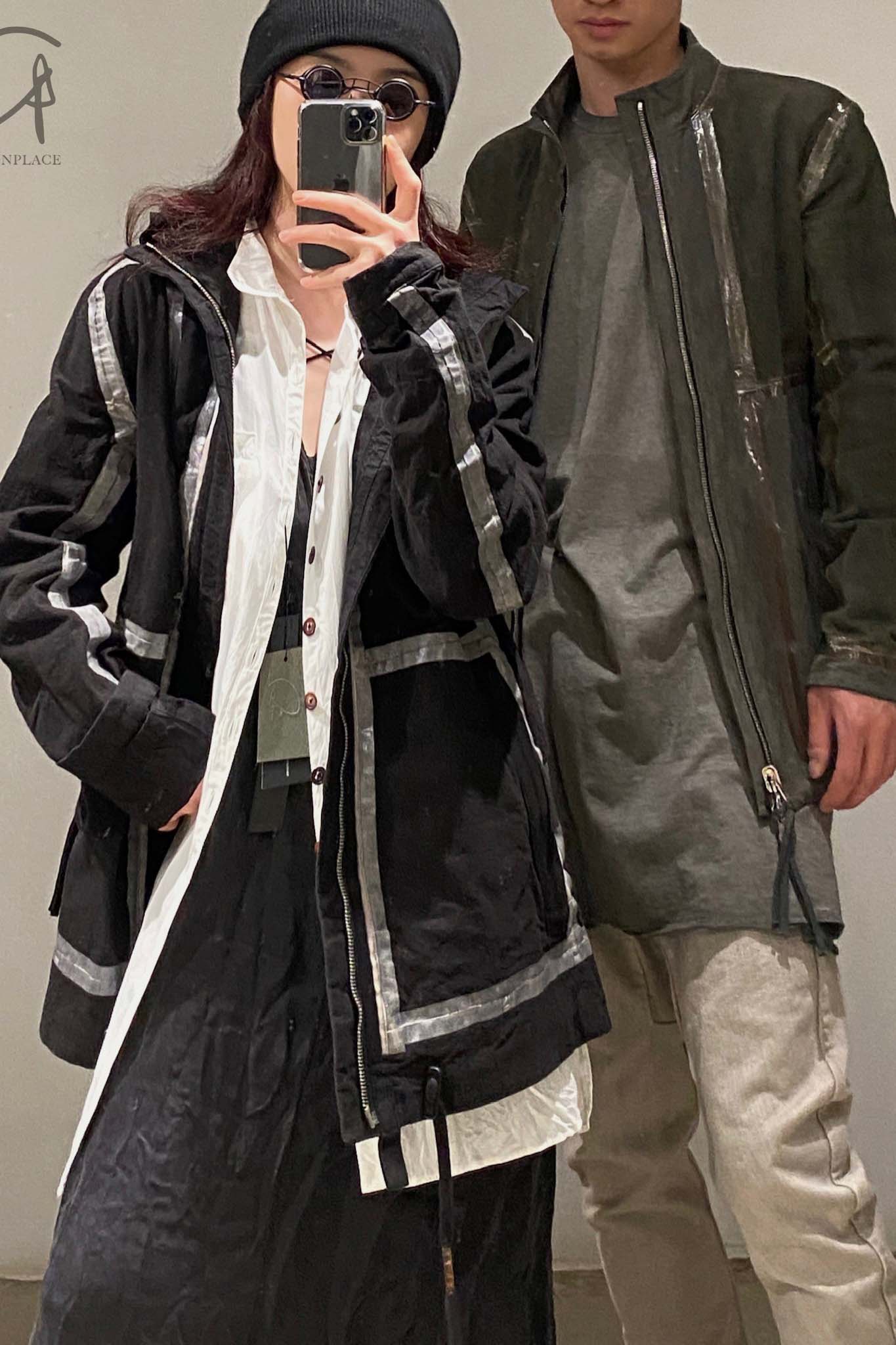Boris Bidjan Saberi vegetable tanned calfskin structured patchwork reversible jacket J1 series Germany J1FMT20006-MOLV dark green - Image 32