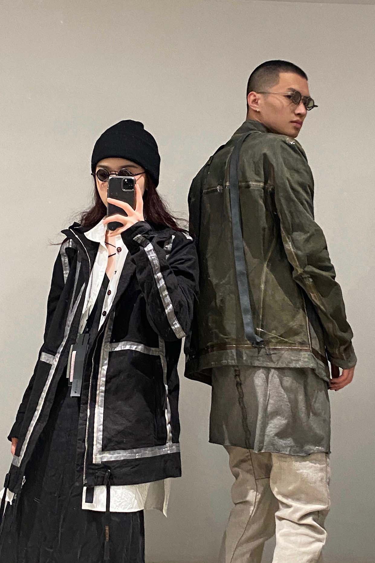 Boris Bidjan Saberi vegetable tanned calfskin structured patchwork reversible jacket J1 series Germany J1FMT20006-MOLV dark green - Image 33
