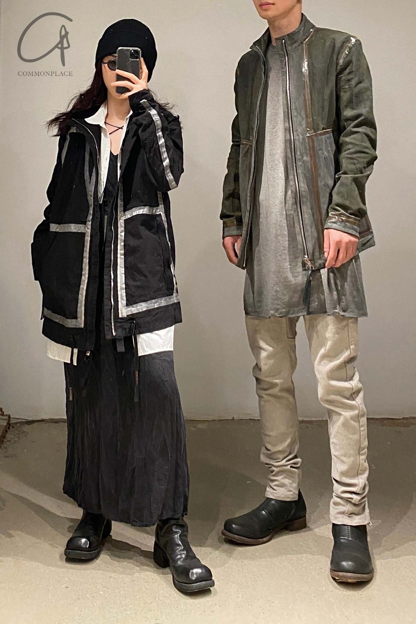 Boris Bidjan Saberi vegetable tanned calfskin structured patchwork reversible jacket J1 series Germany J1FMT20006-MOLV dark green - Image 35