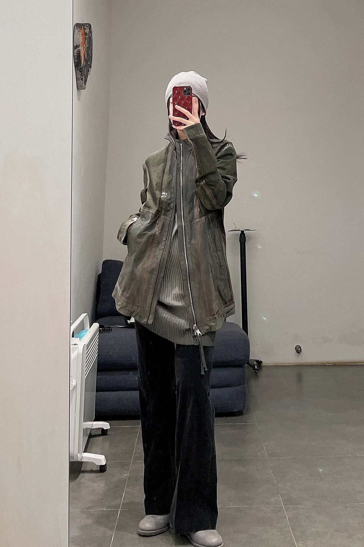 Boris Bidjan Saberi vegetable tanned calfskin structured patchwork reversible jacket J1 series Germany J1FMT20006-MOLV dark green - Image 51