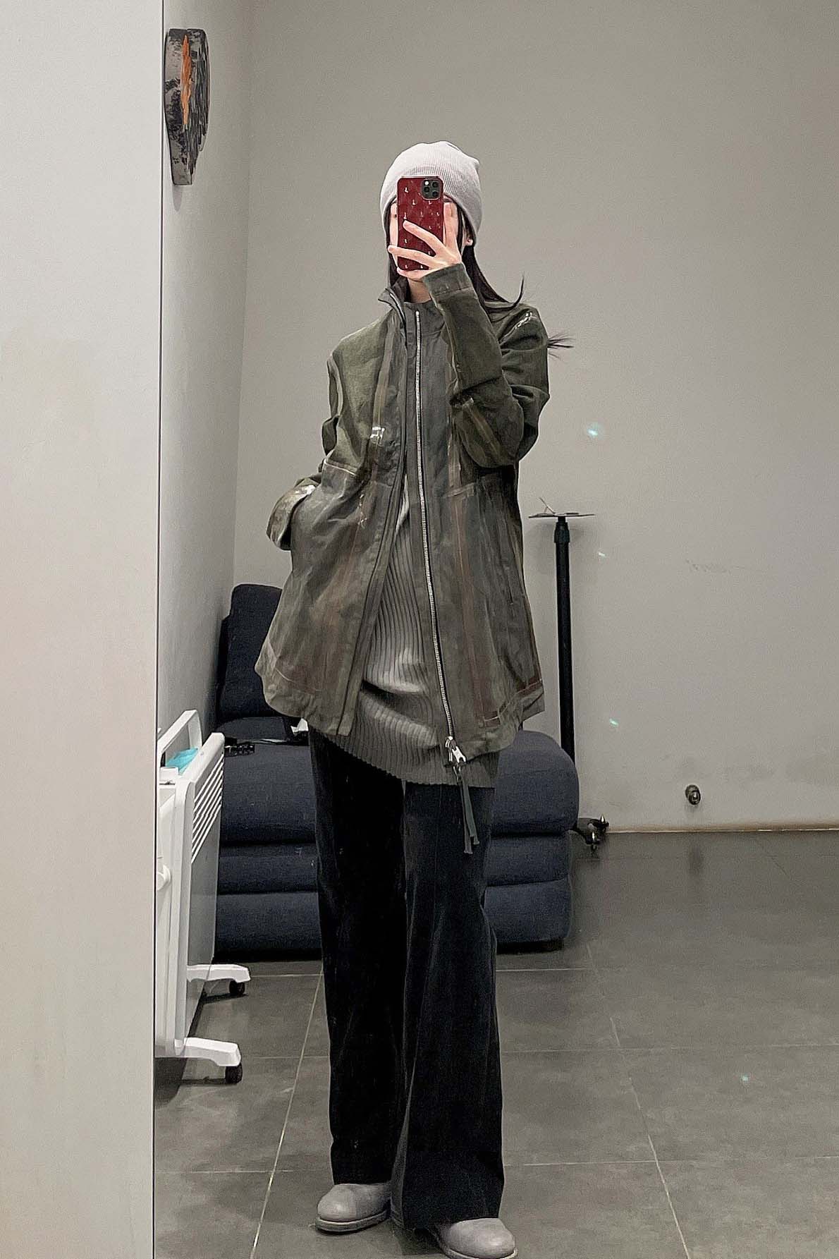 Boris Bidjan Saberi vegetable tanned calfskin structured patchwork reversible jacket J1 series Germany J1FMT20006-MOLV dark green - Image 52