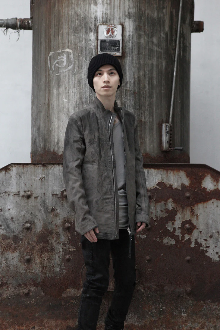 Boris Bidjan Saberi vegetable tanned calfskin structured patchwork reversible jacket J1 series Germany J1FMT20006-MOLV dark green - Image 8
