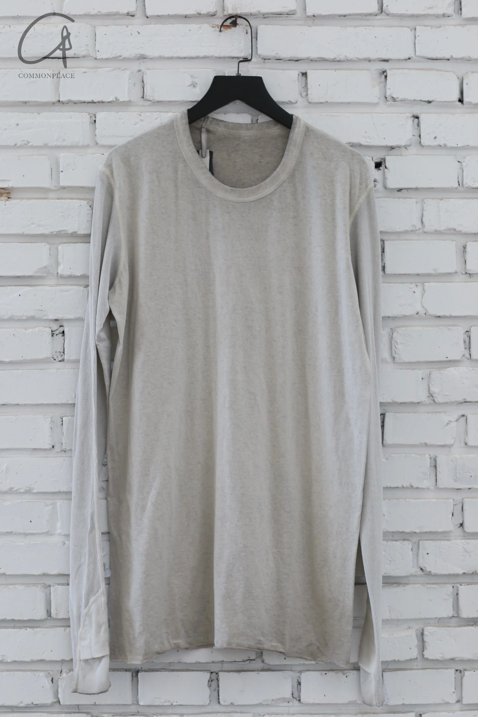 Boris Bidjan Saberi 24 Autumn and Winter Vertical Stripe Long Sleeve T-shirt LS1.5RF-F035+FTJ00001-F.L.GREY FADED LIGHTGREY