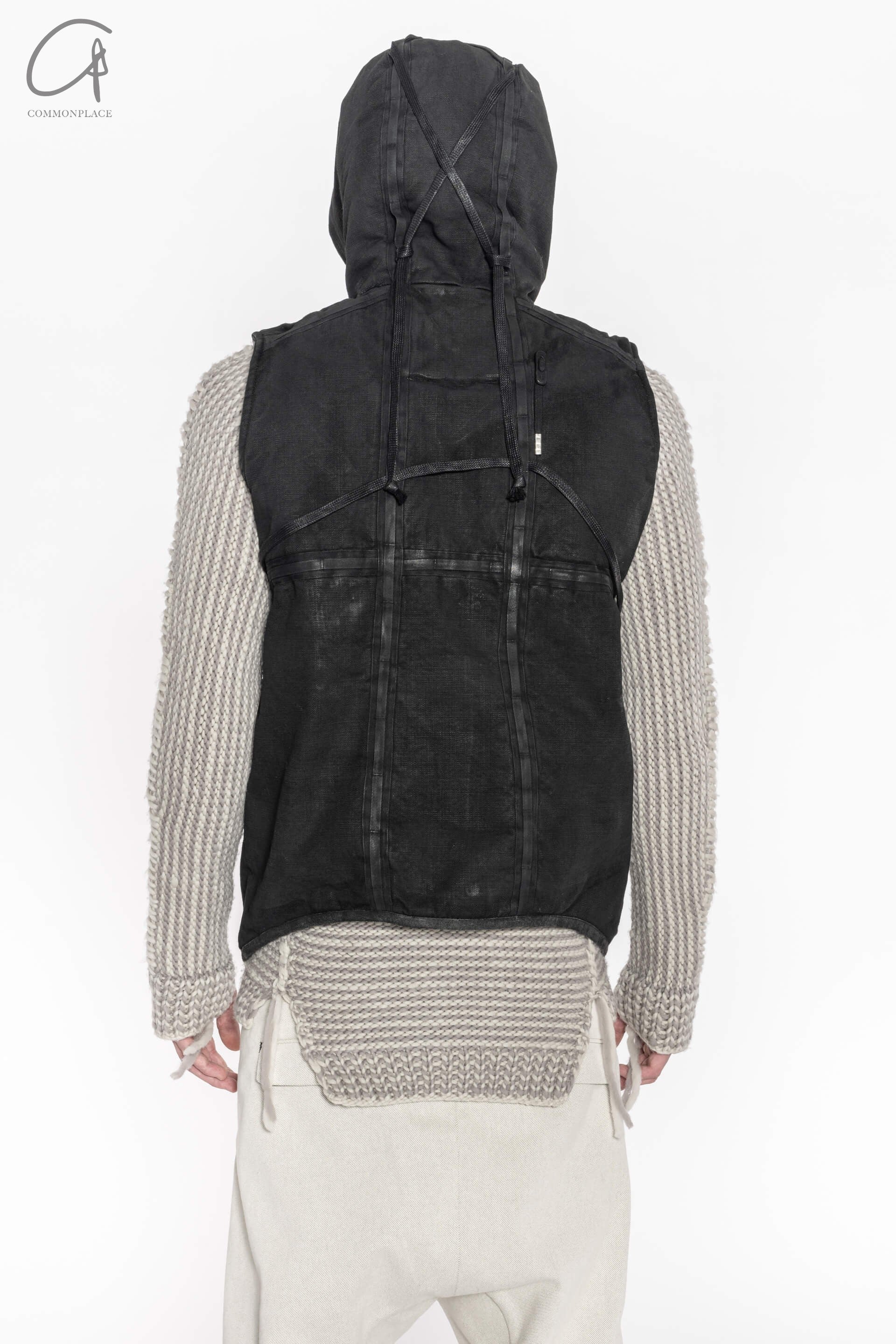 Boris Bidjan Saberi 24 Autumn/Winter Hooded Zipper Vest Collection Germany PADDED VEST1-F1944-BLACK - Image 7