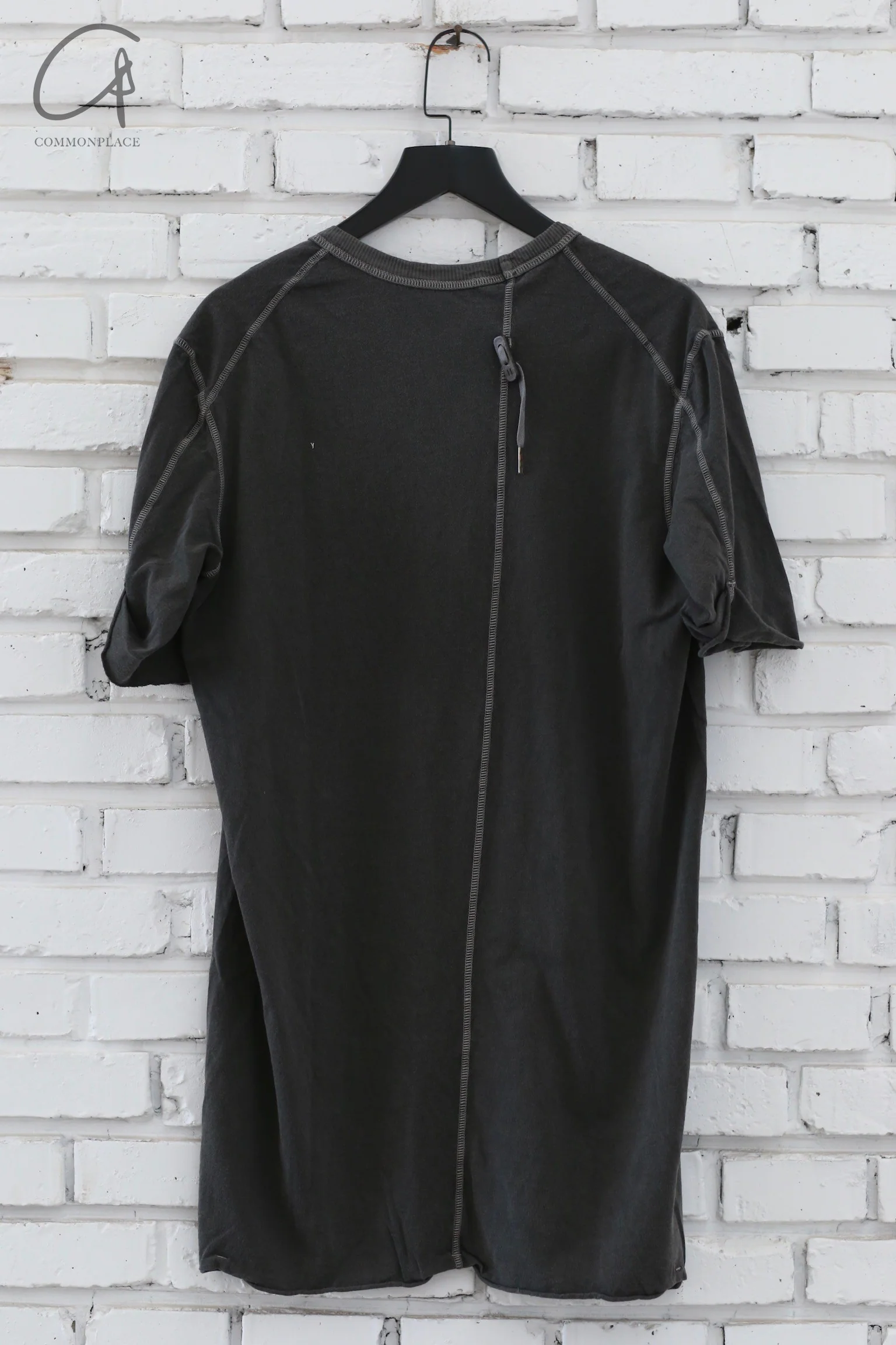 Boris Bidjan Saberi 24 Autumn/Winter Rolled Short Sleeve T-shirt TS CLASSIC1.RF-F035-D.GREY DARK GREY - Image 2