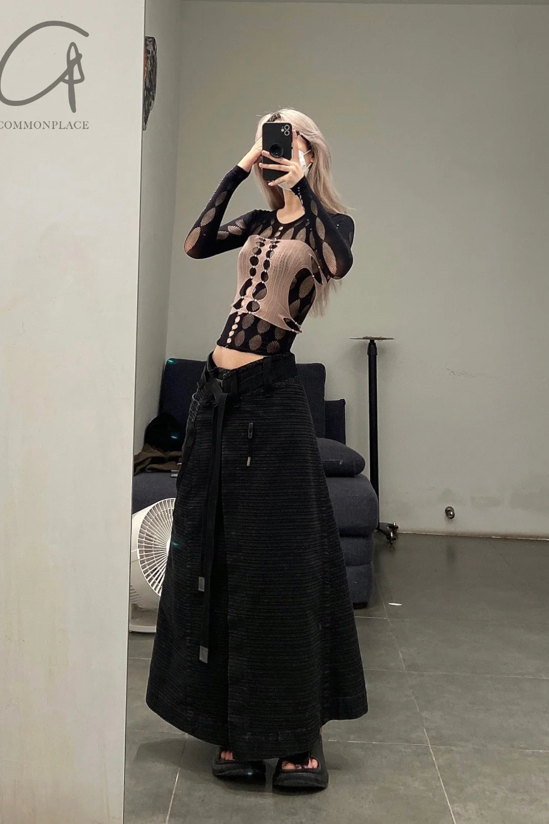 BORIS BIDJAN SABERI Apron SS22 WORKER1 F1603D Black - Image 10