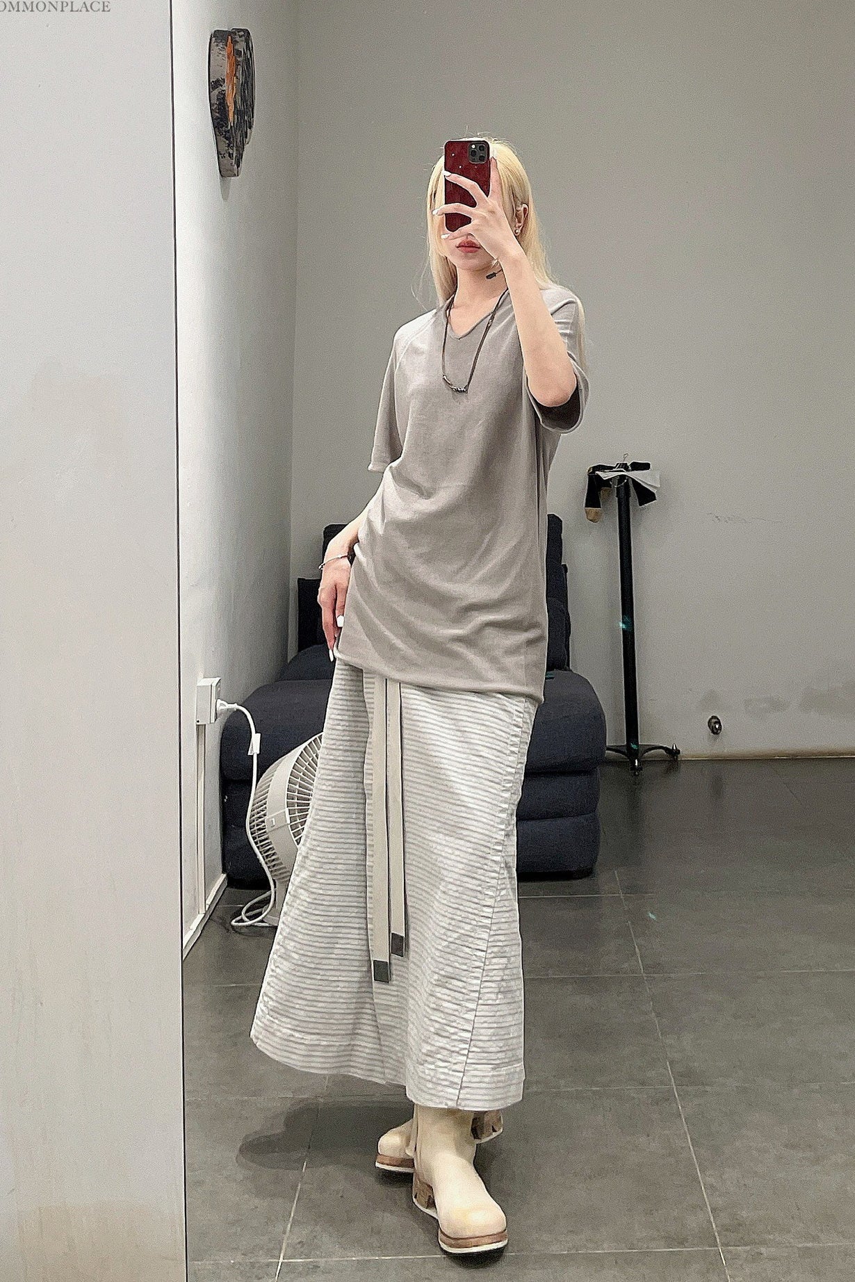 BORIS BIDJAN SABERI Apron WORKER1 F1603D Light Grey - Image 21