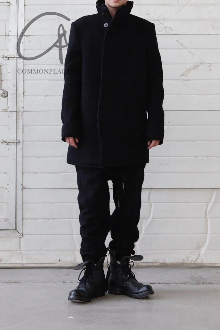 BORIS BIDJAN SABERI BLACK WOOL COAT COAT SHORT1 F19203 PBBS17 - Image 9