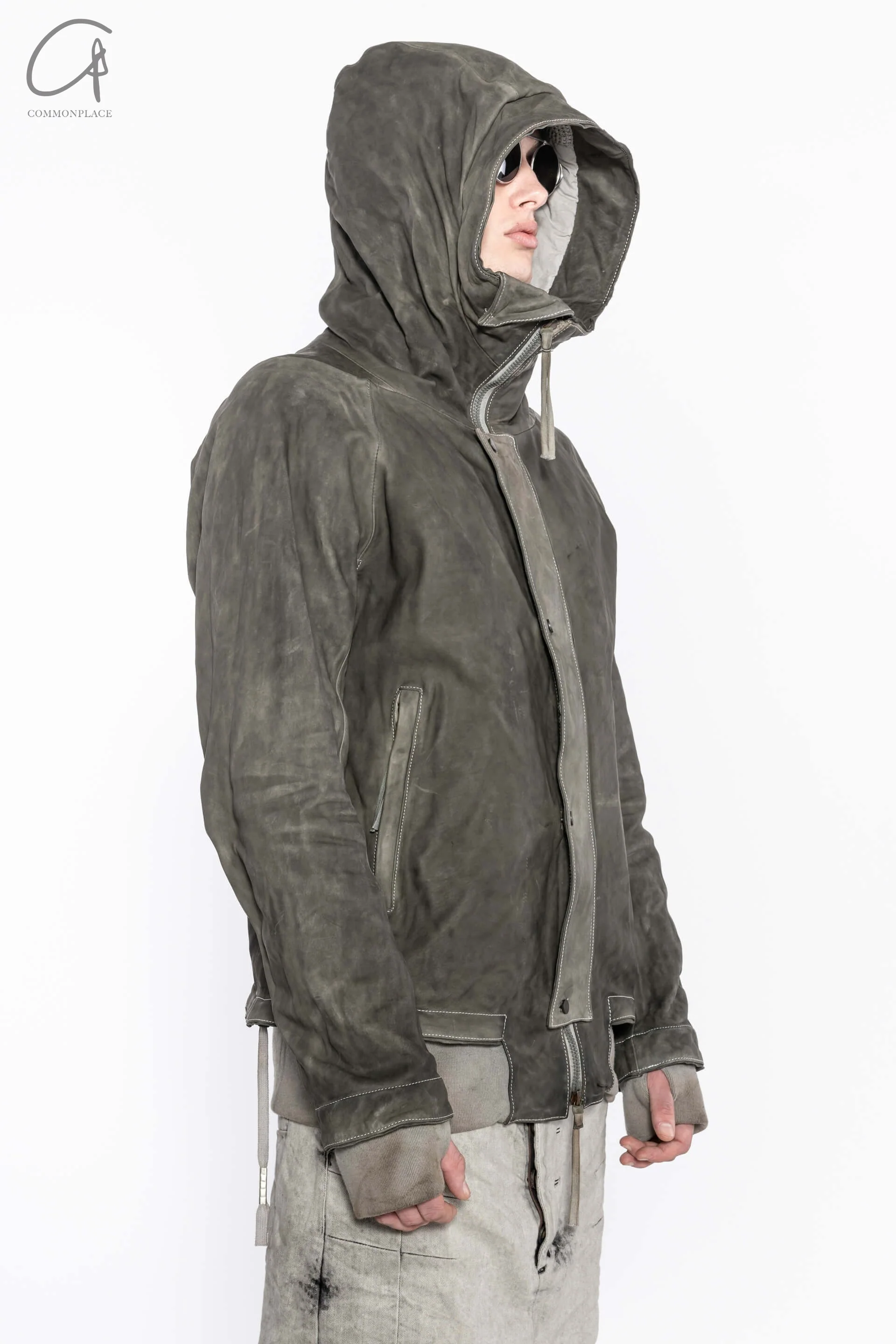 BORIS BIDJAN SABERI calfskin jacket AW23 J10 FMM20056 oak gray - Image 9