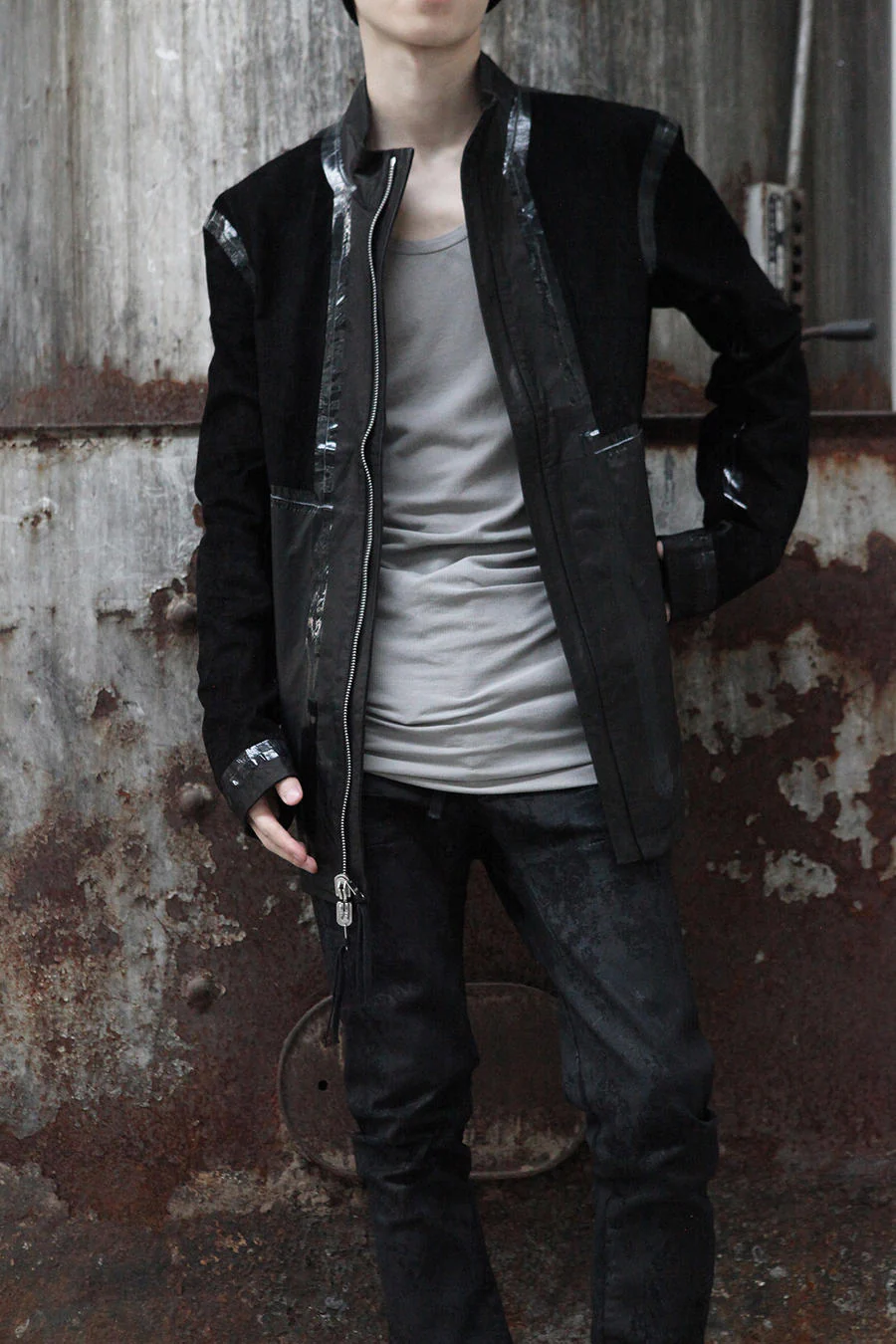 BORIS BIDJAN SABERI calfskin structure stitching reversible jacket J1 FMT20009 PBBS12 - Image 3