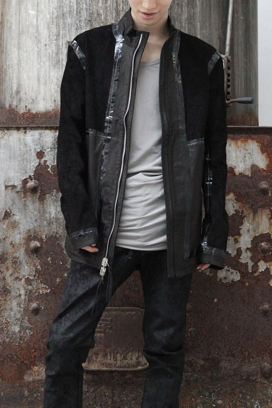 BORIS BIDJAN SABERI calfskin structure stitching reversible jacket J1 FMT20009 PBBS12 - Image 4