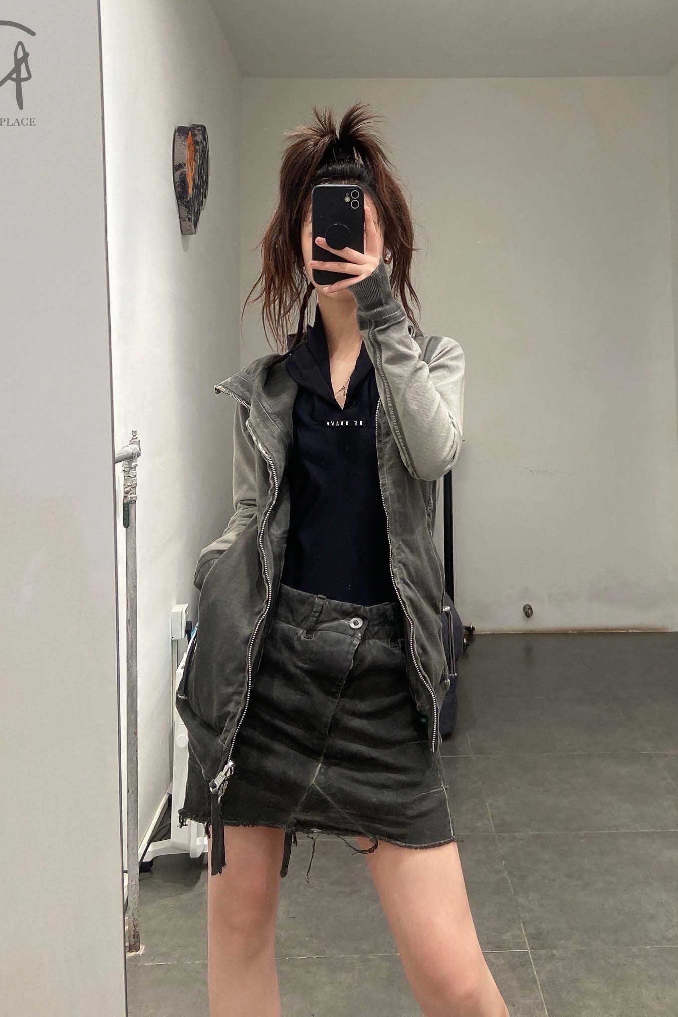 BORIS BIDJAN SABERI Dark Grey Hooded Jacket WZIPPER2 FTO00002 - Image 20