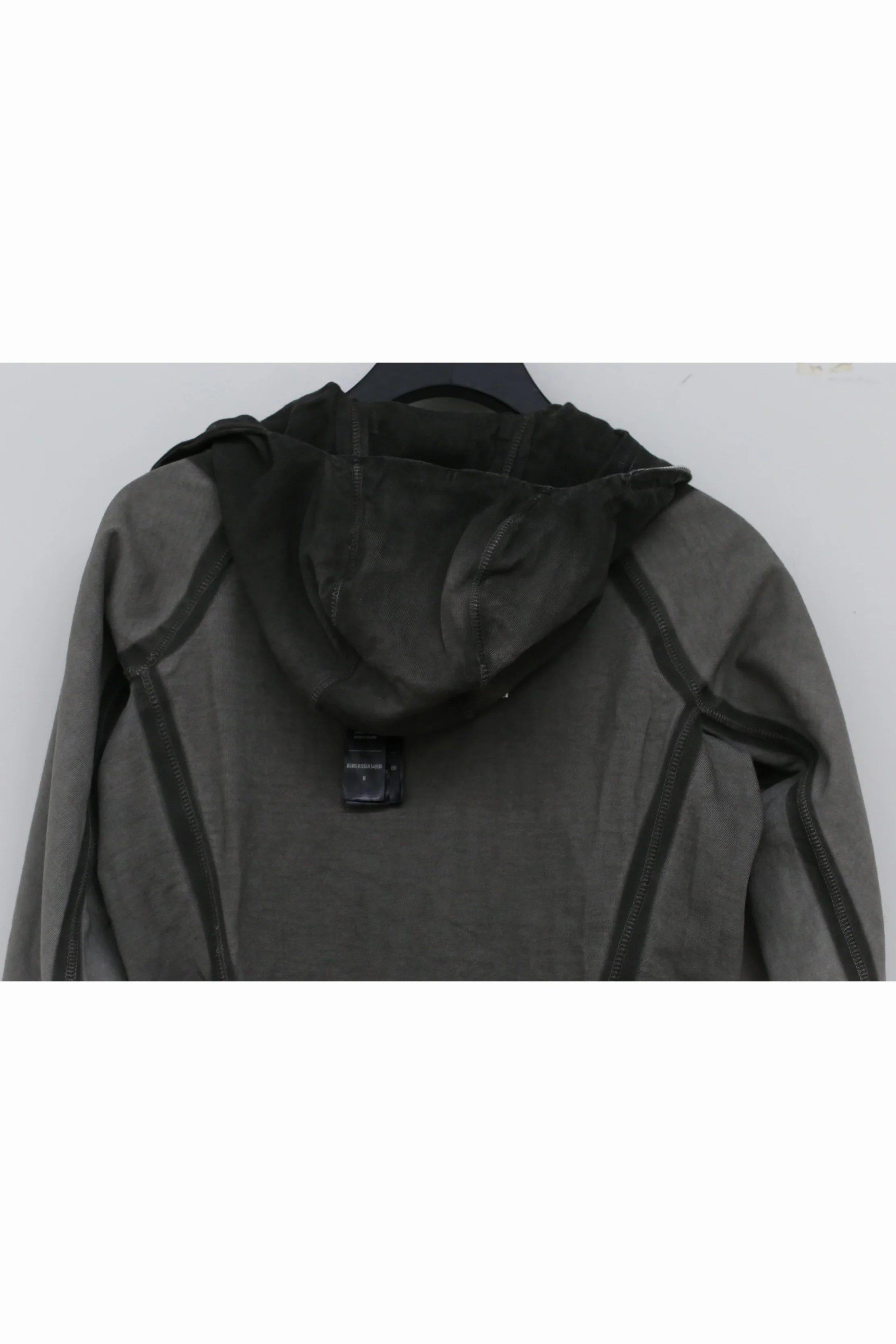 BORIS BIDJAN SABERI Dark Grey Hooded Jacket WZIPPER2 FTO00002 - Image 8