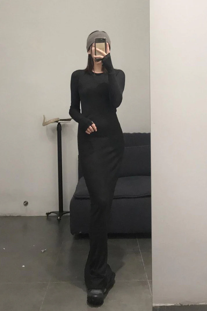 Boris Bidjan Saberi WDRESS2 Series Long Dress Series WDRESS2 FTT00001-HEI Black - Image 12