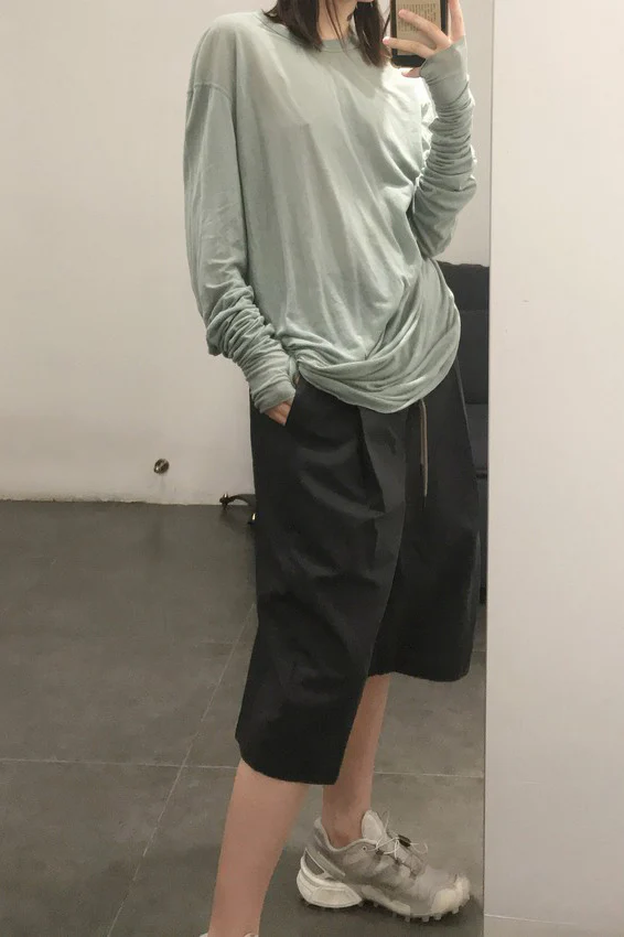 BORIS BIDJAN SABERI LS1 FTT00001 Long-sleeved T-shirt light gray blue  9 - Image 15