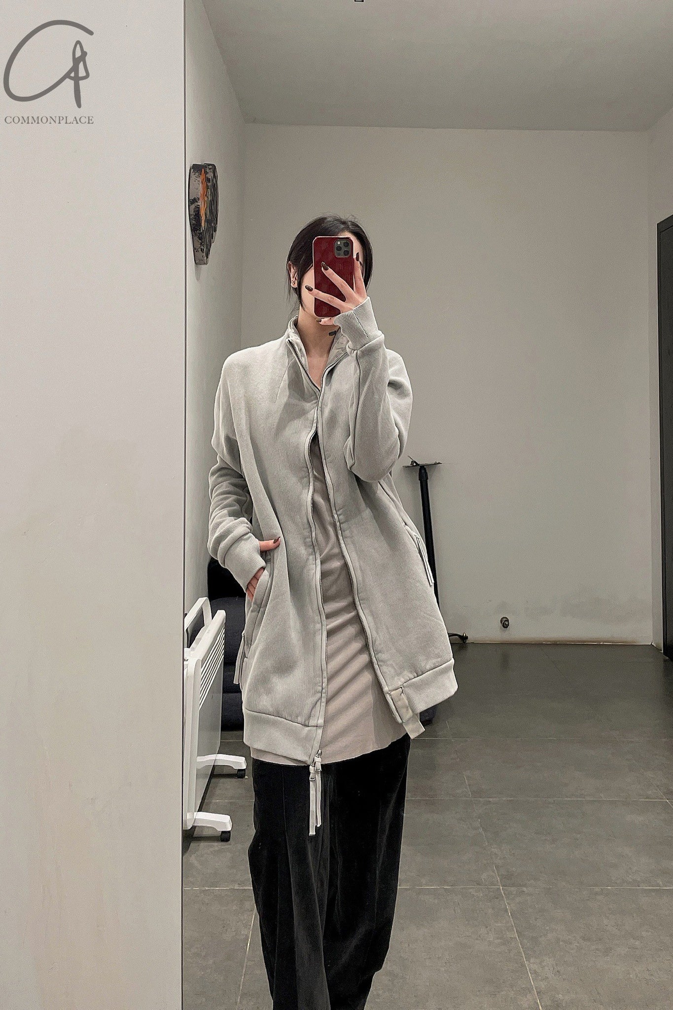 BORIS BIDJAN SABERI Gray Jacket BBS-ZIPPER1 FTT00008-HUI - Image 20