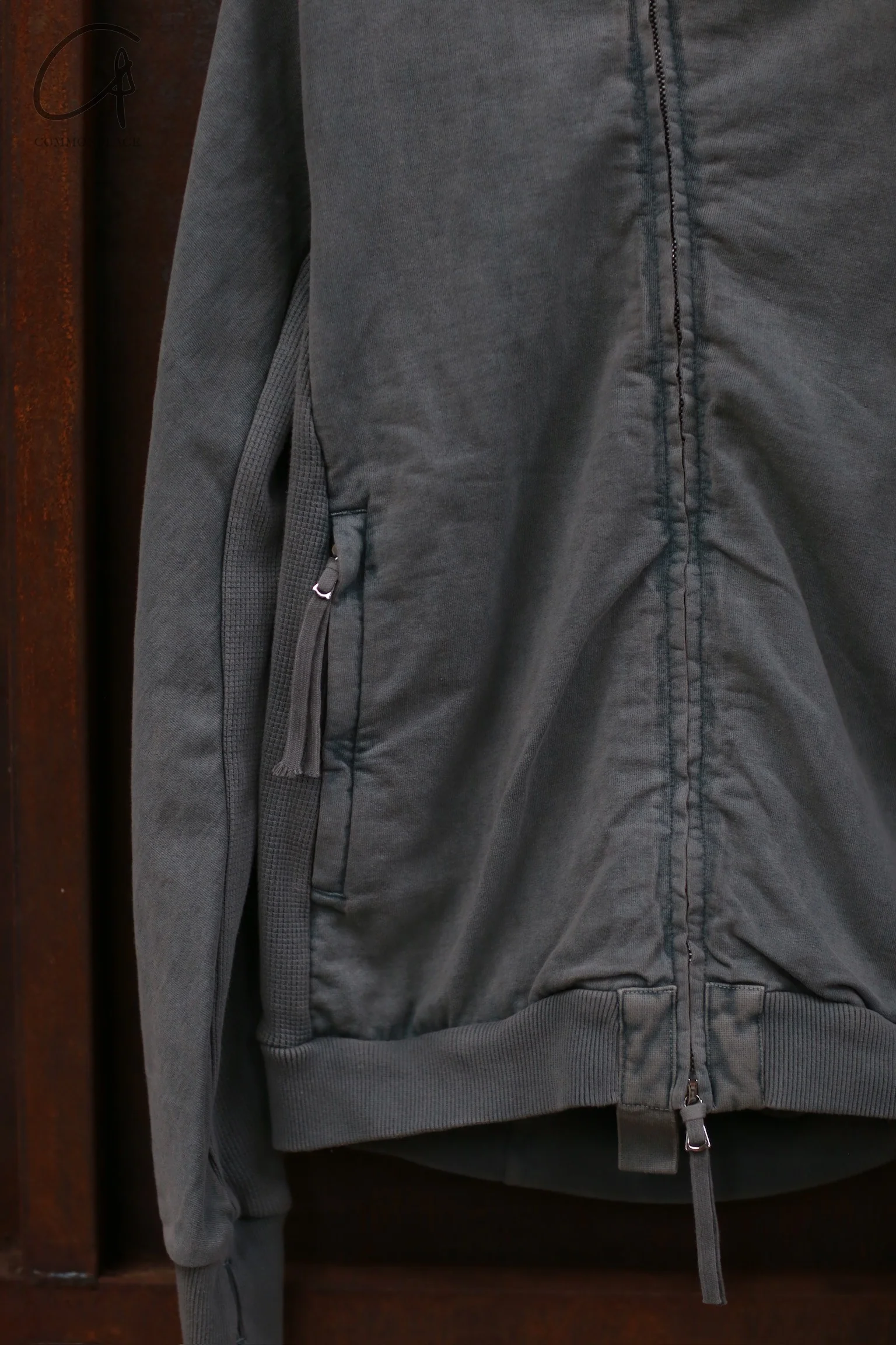 Boris Bidjan Saberi Hooded Diagonal Zipper Jacket ZIPPER2 TO00002+F0406C-HZ Seaweed - Image 6