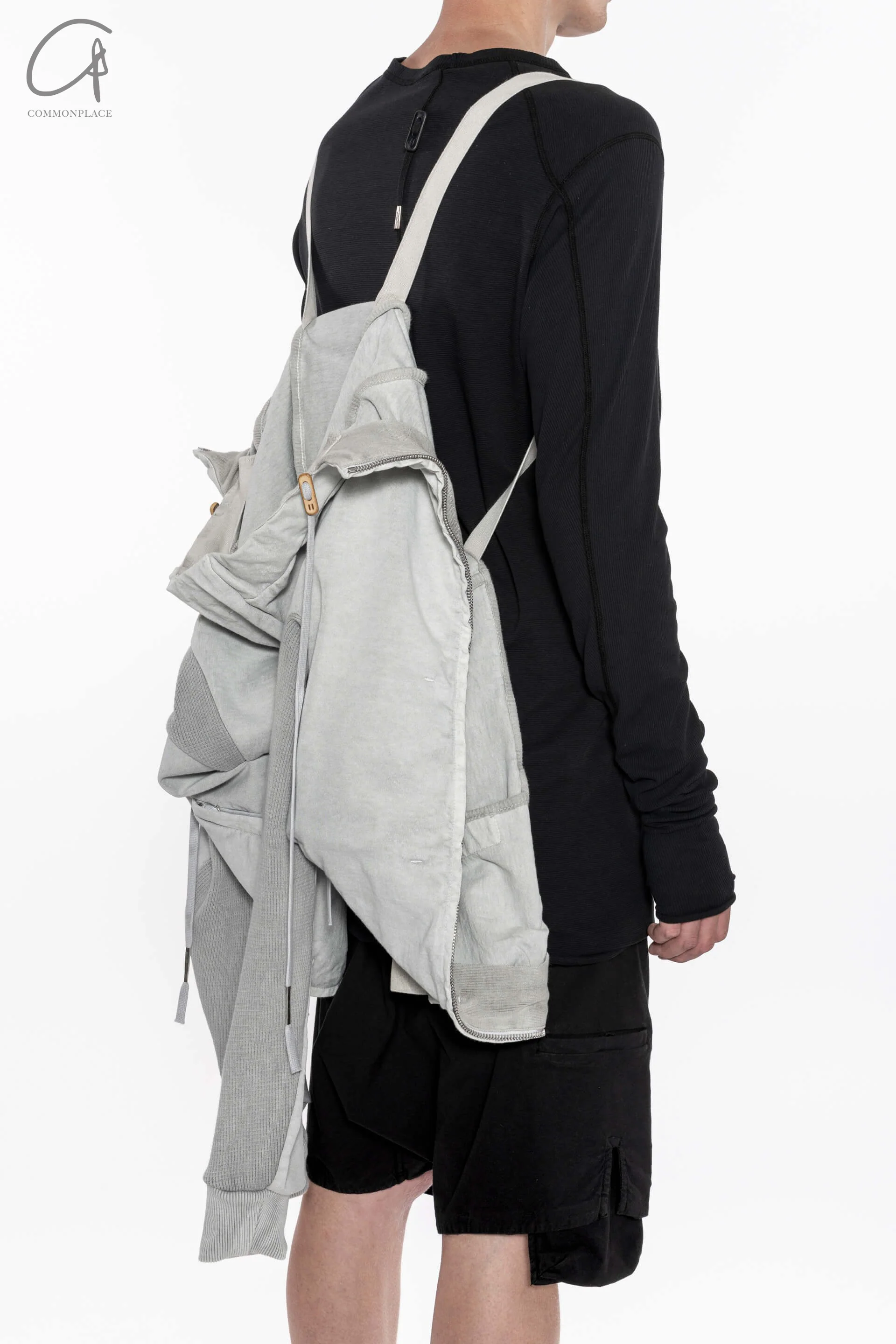BORIS BIDJAN SABERI Hooded Jacket ZP4.1 TO00002+F0406C Light Gray - Image 4