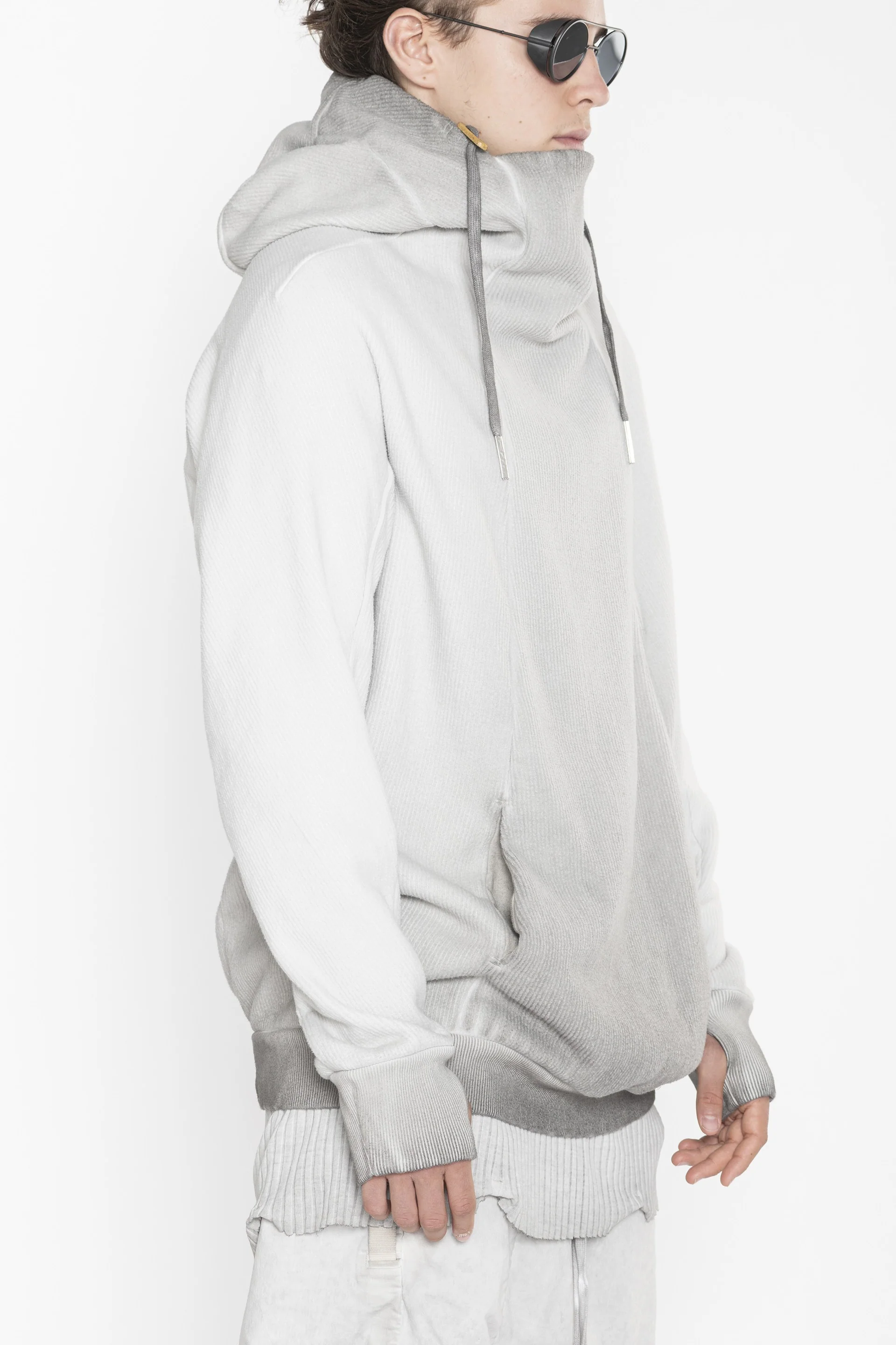 BORIS BIDJAN SABERI Hoodie Light Grey HOODY2 F099 - Image 13