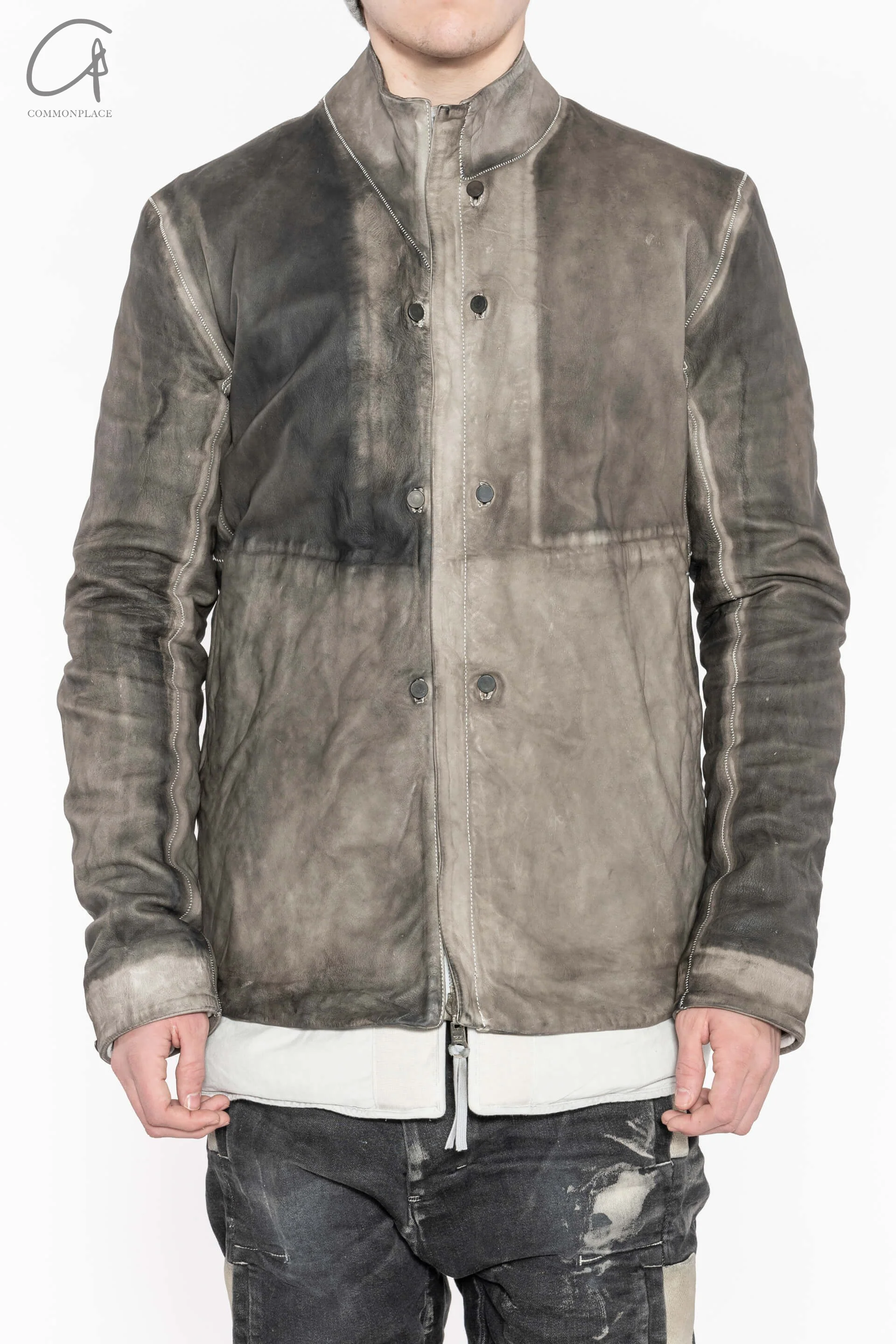 BORIS BIDJAN SABERI Kangaroo Skin -gray jacket J1.1 ST FMM20053 - Image 4