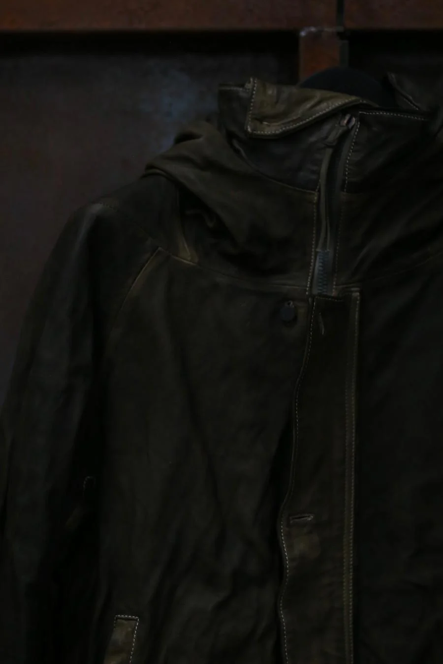 BORIS BIDJAN SABERI Kangaroo Skin -hooded jacket AW22 J10 FMM20006 - Image 6