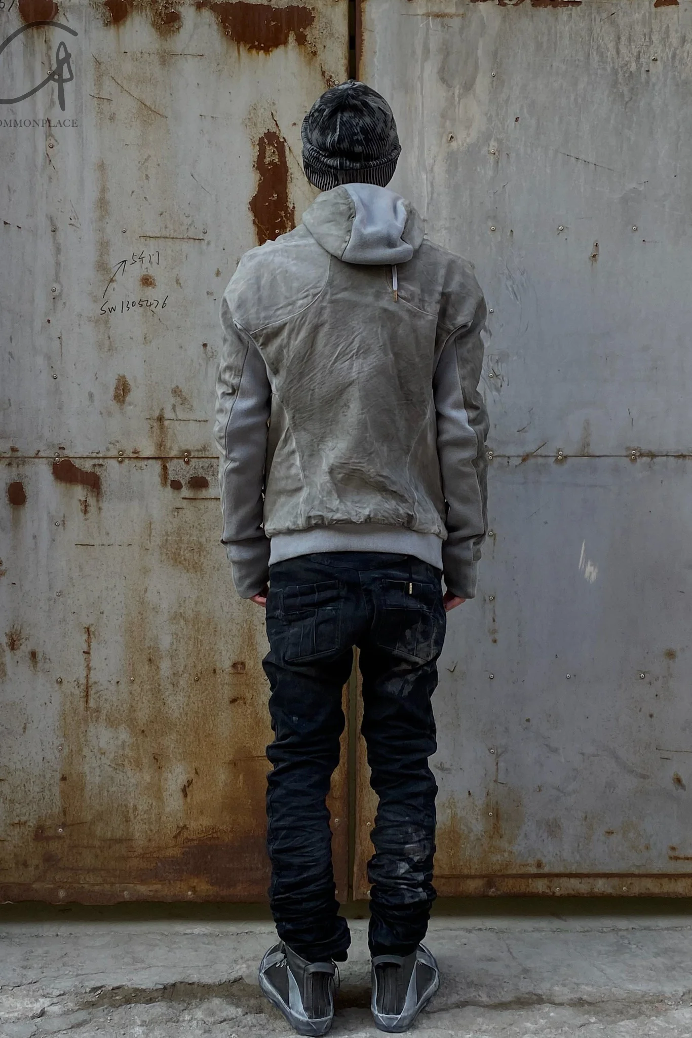 BORIS BIDJAN Saberi Kangaroo Skin -staining Jacket AW22 Zipper 22.1 FMM20006 carbon gray - Image 17