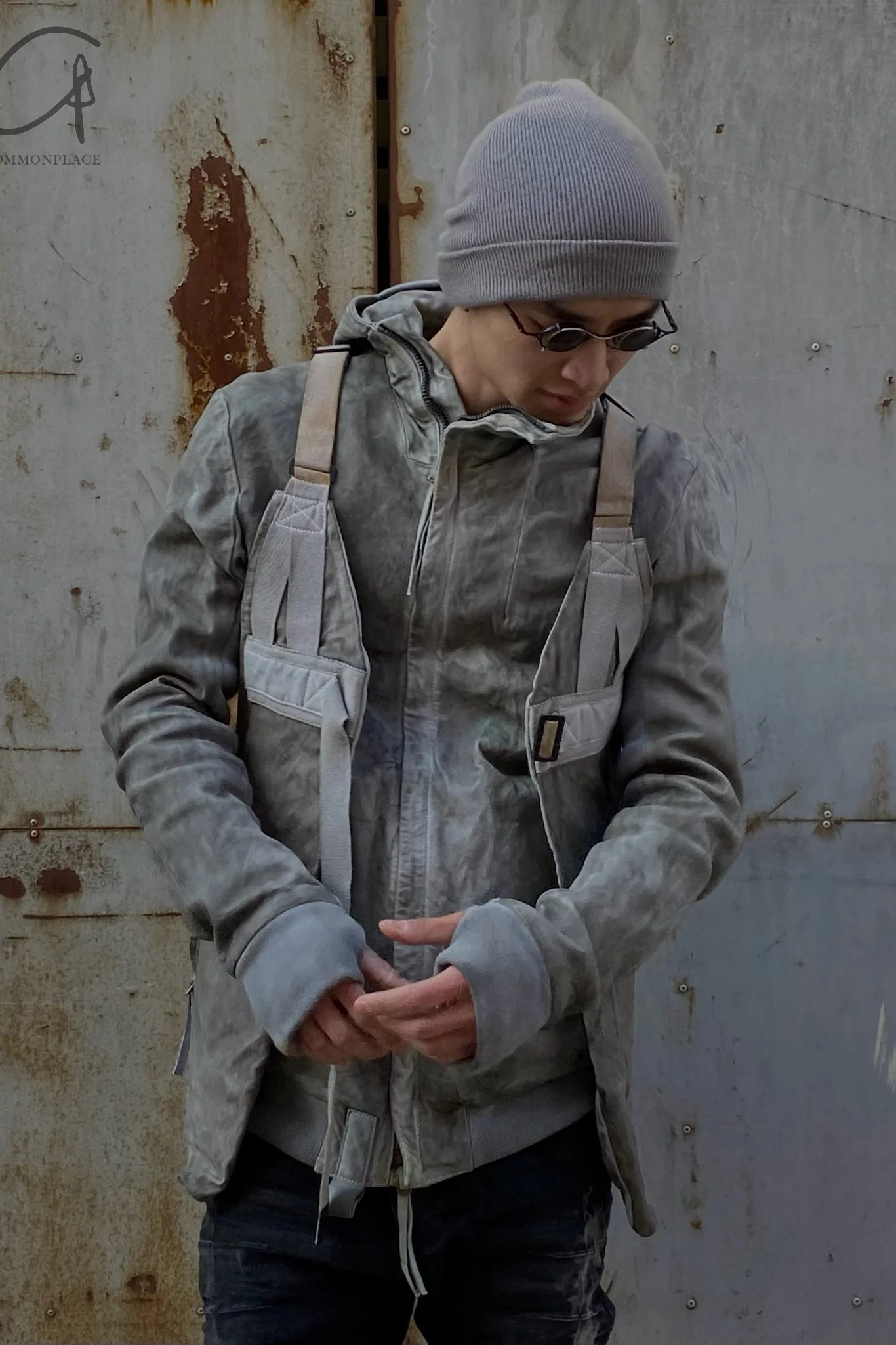 BORIS BIDJAN Saberi Kangaroo Skin -staining Jacket AW22 Zipper 22.1 FMM20006 carbon gray - Image 23