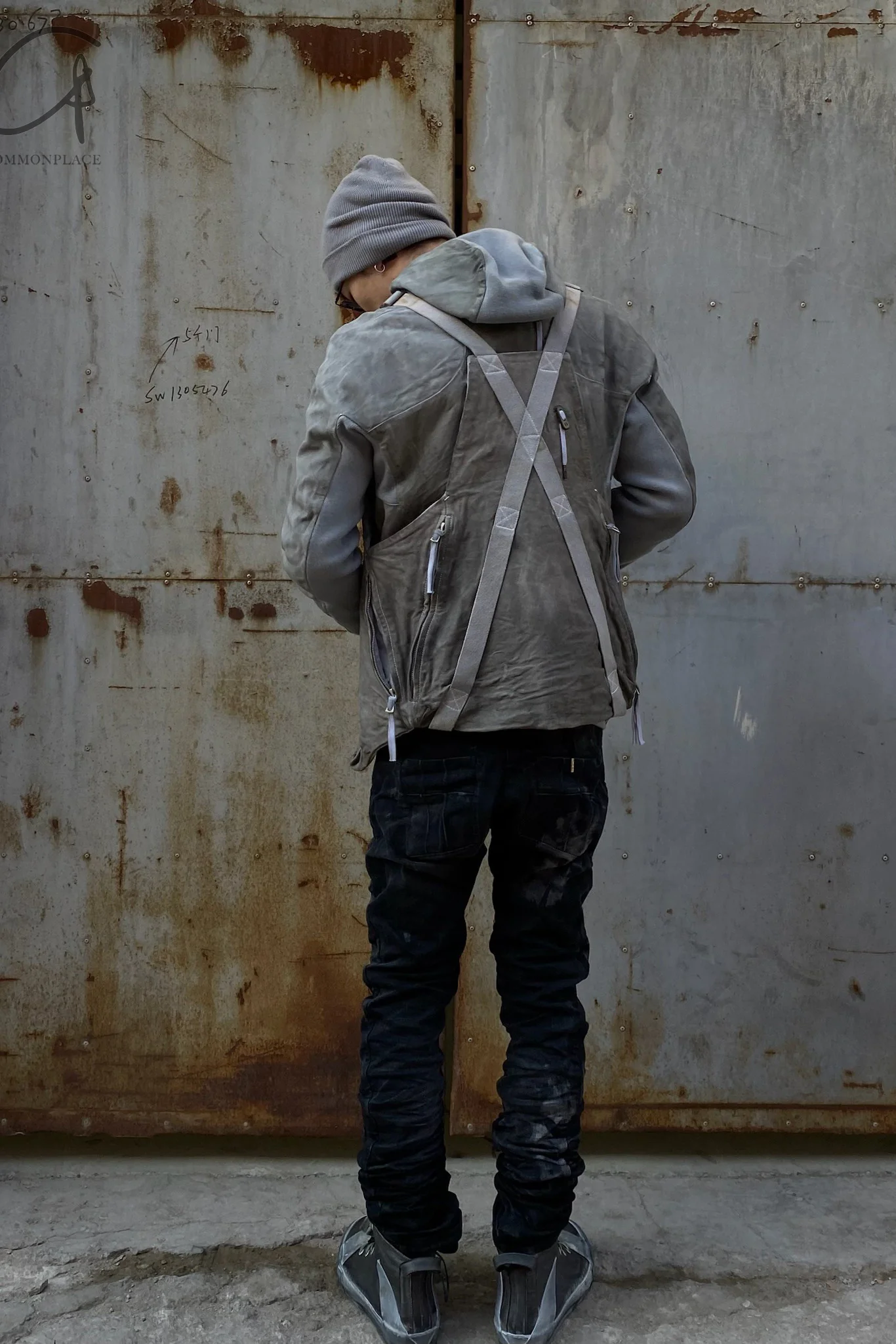 BORIS BIDJAN Saberi Kangaroo Skin -staining Jacket AW22 Zipper 22.1 FMM20006 carbon gray - Image 25