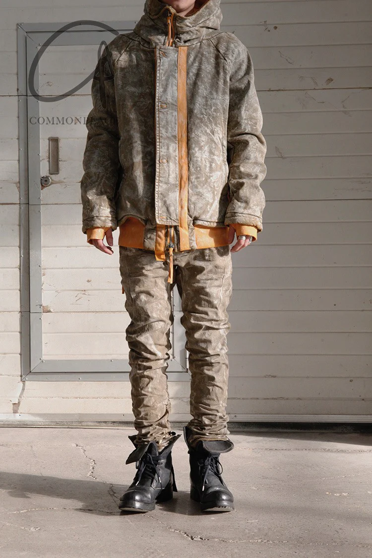 BORIS BIDJAN SABERI Light Glue Dyed Hooded Jacket AW21 PARKA JACKET1 FKU10001 - Image 5