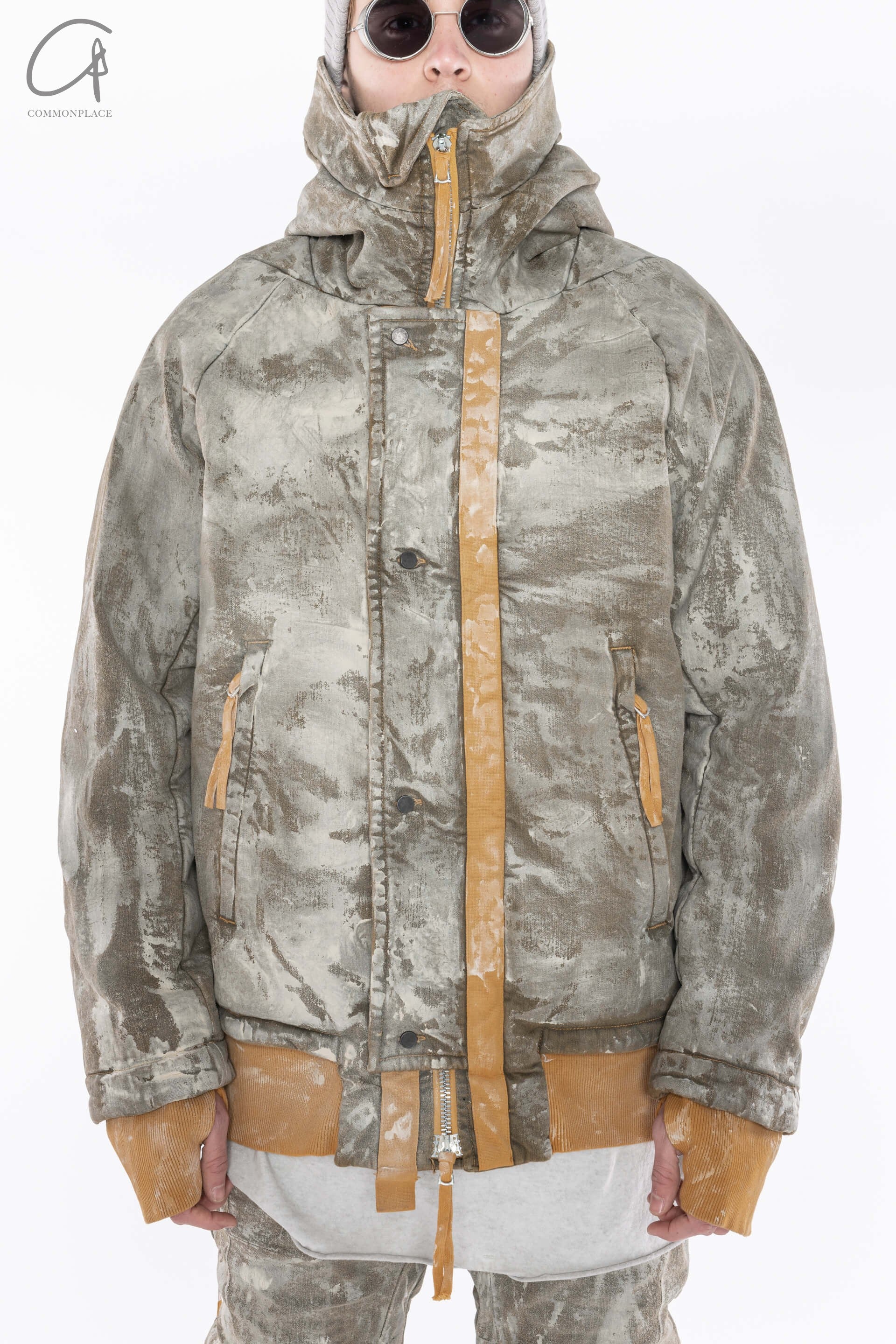 BORIS BIDJAN SABERI Light Glue Dyed Hooded Jacket AW21 PARKA JACKET1 FKU10001 - Image 9