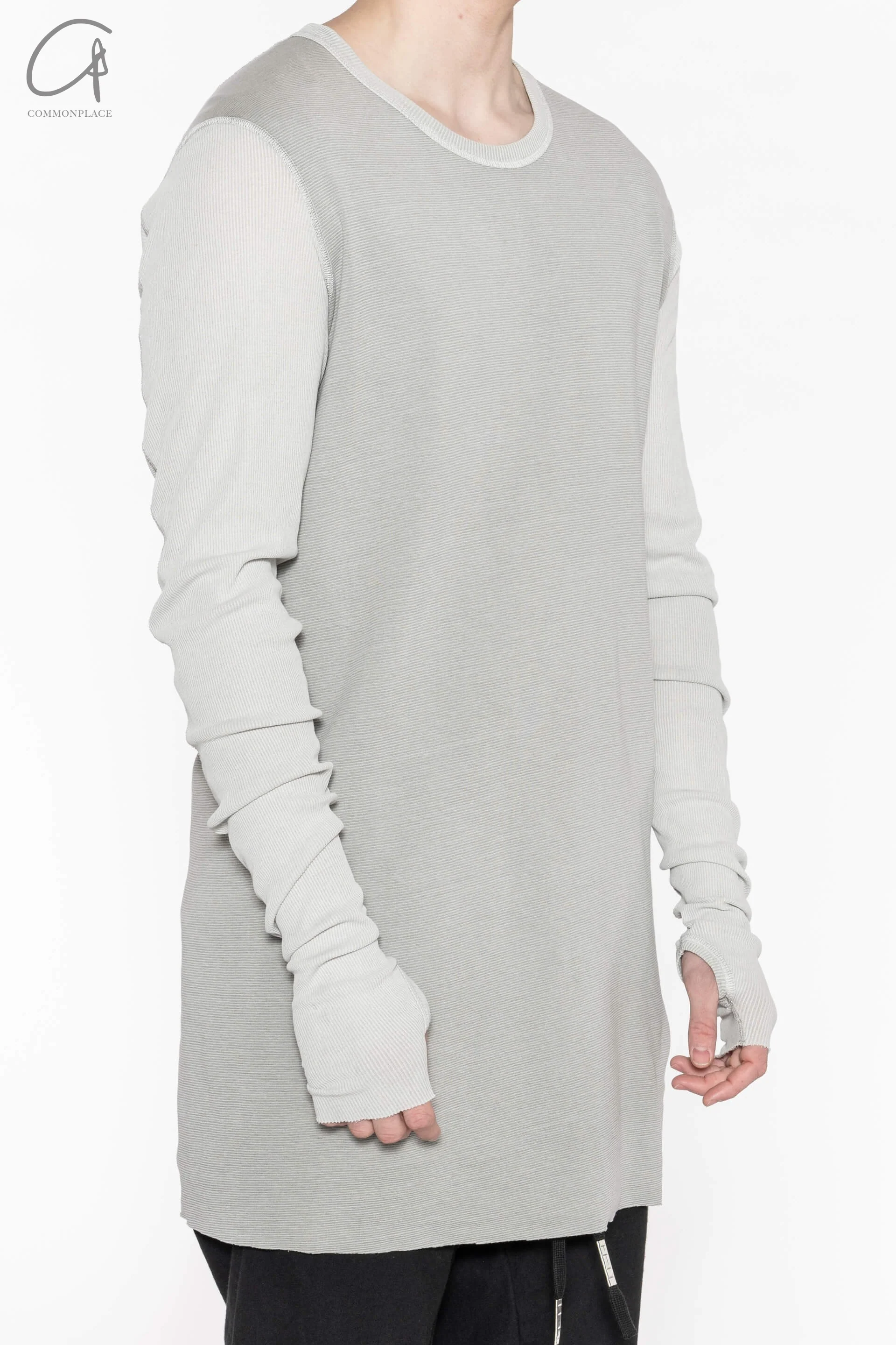 BORIS BIDJAN SABERI Long Sleeve T-Shirt AW22 LS1.2 RF FTN00001+FTJ00001 Light Gray PBBS23 4 - Image 2