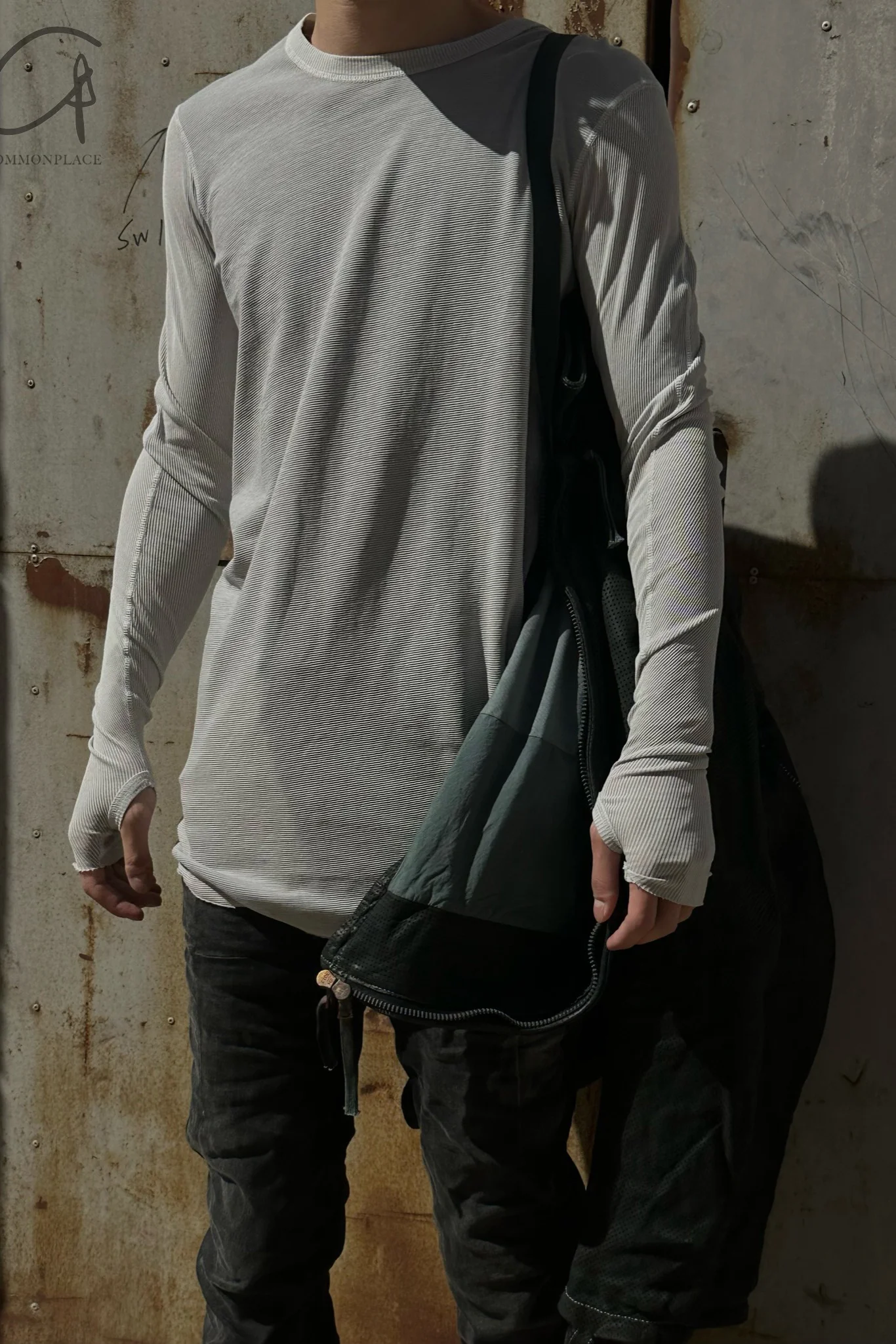 BORIS BIDJAN SABERI Long Sleeve T-Shirt AW22 LS1.2 RF FTN00001+FTJ00001 Light Gray PBBS23 4 - Image 9