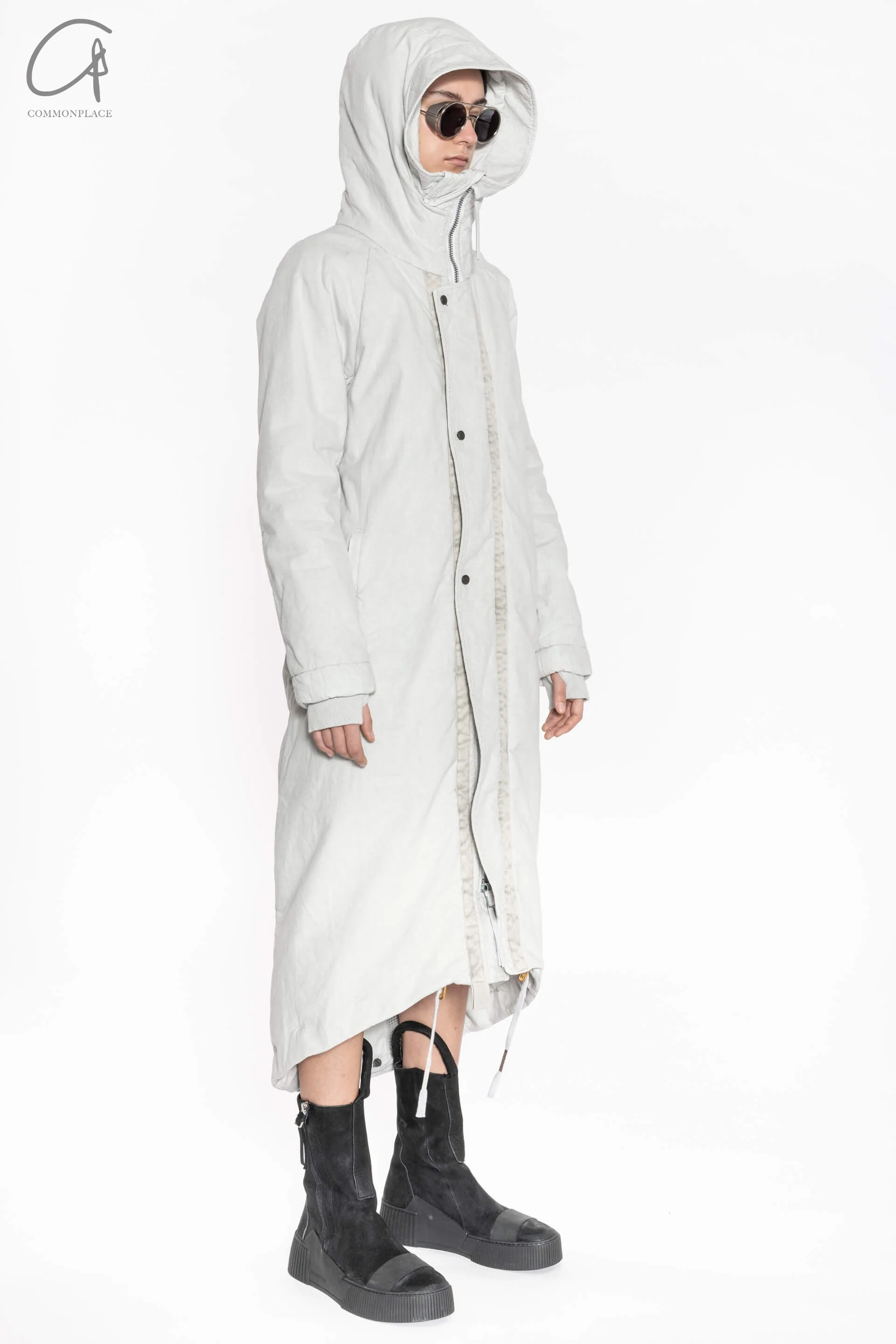 BORIS BIDJAN SABERI mid-length jacket AW23 WPARKA FISHTAIL1 F1502F-W light gray - Image 2