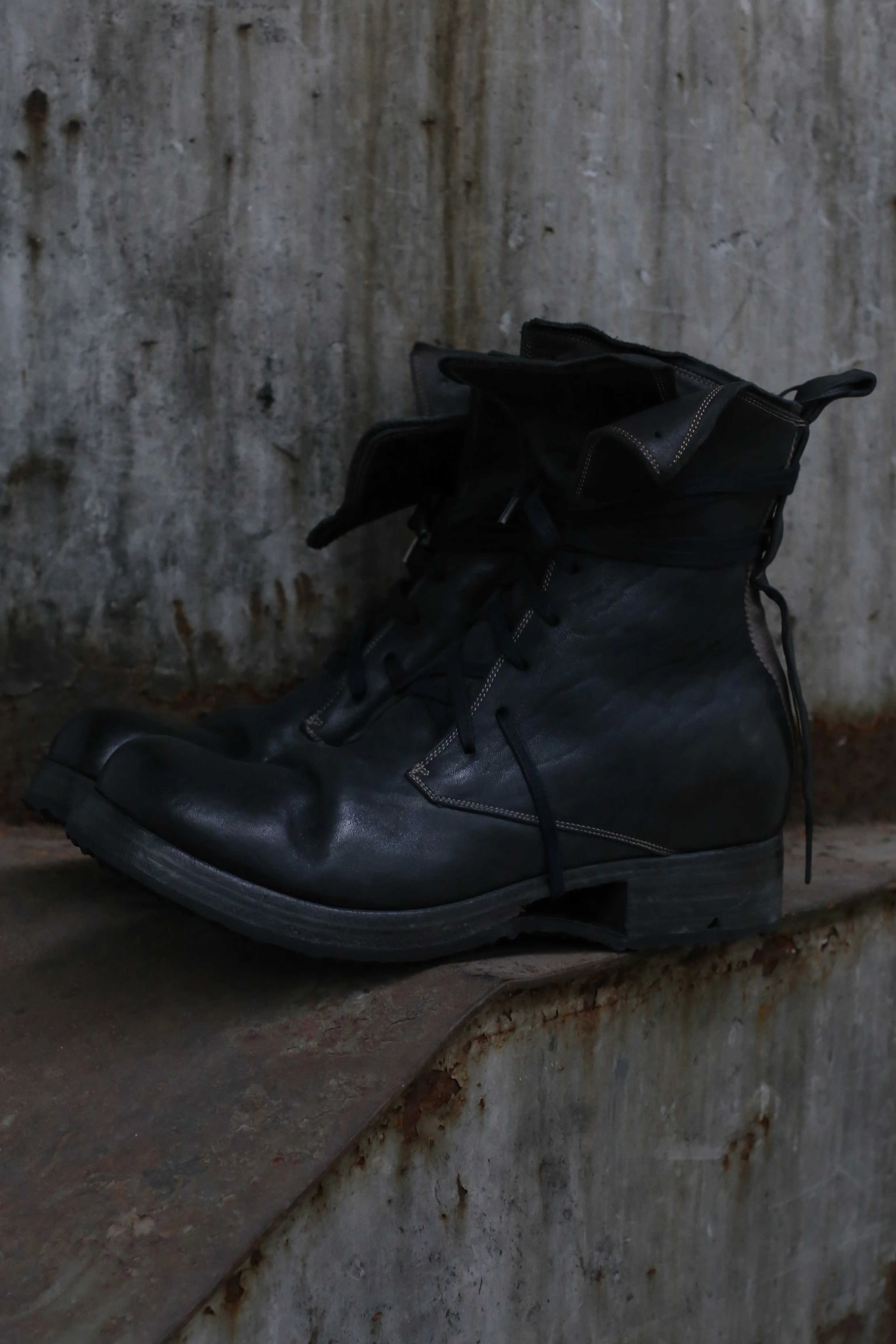 BORIS BIDJAN SABERI Mid-tube horse leather shoes BOOT2 VAR1