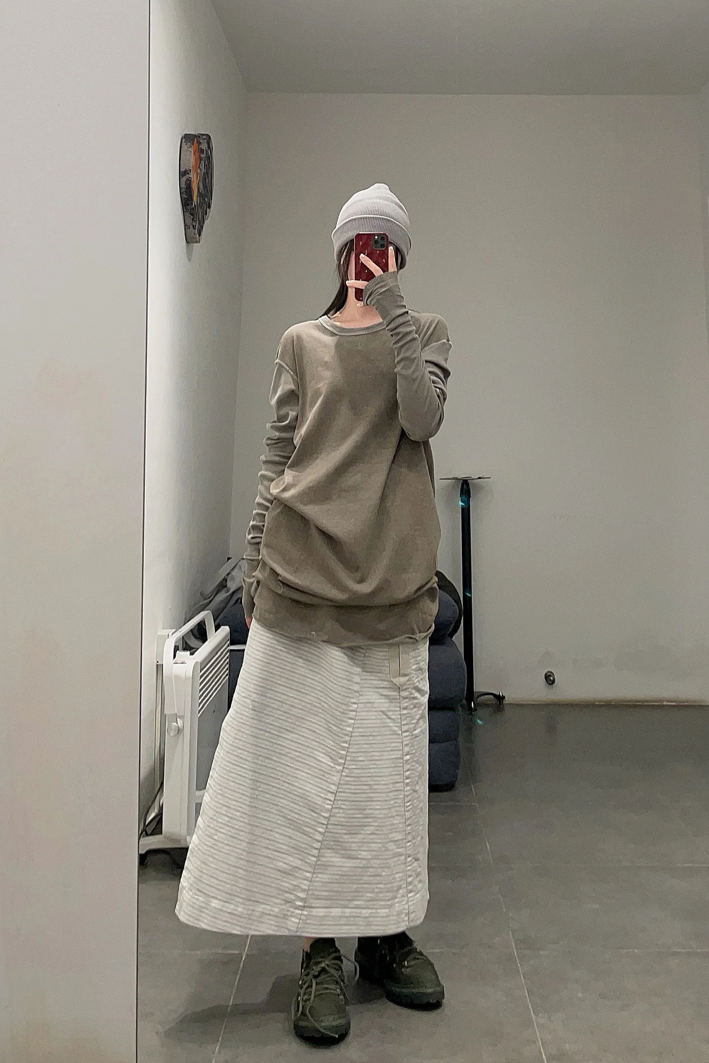 BORIS BIDJAN SABERI Stitching T-shirt LS1.2 RF F035+FTJ 00001 Marl 2 - Image 8