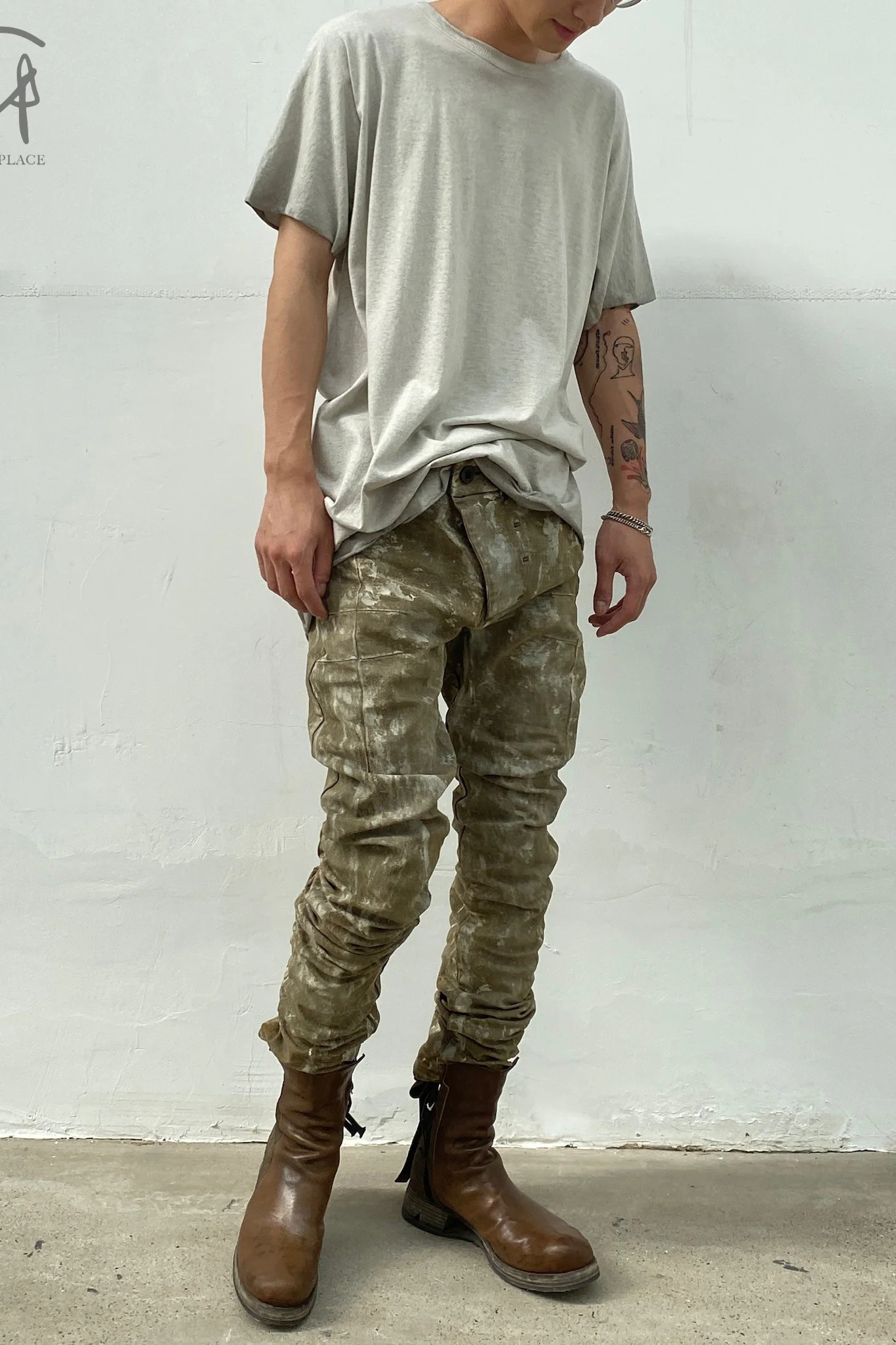 BORIS BIDJAN SABERI 胶染弯刀裤 P13 THGHT FIT FKU10001  3 - Image 11
