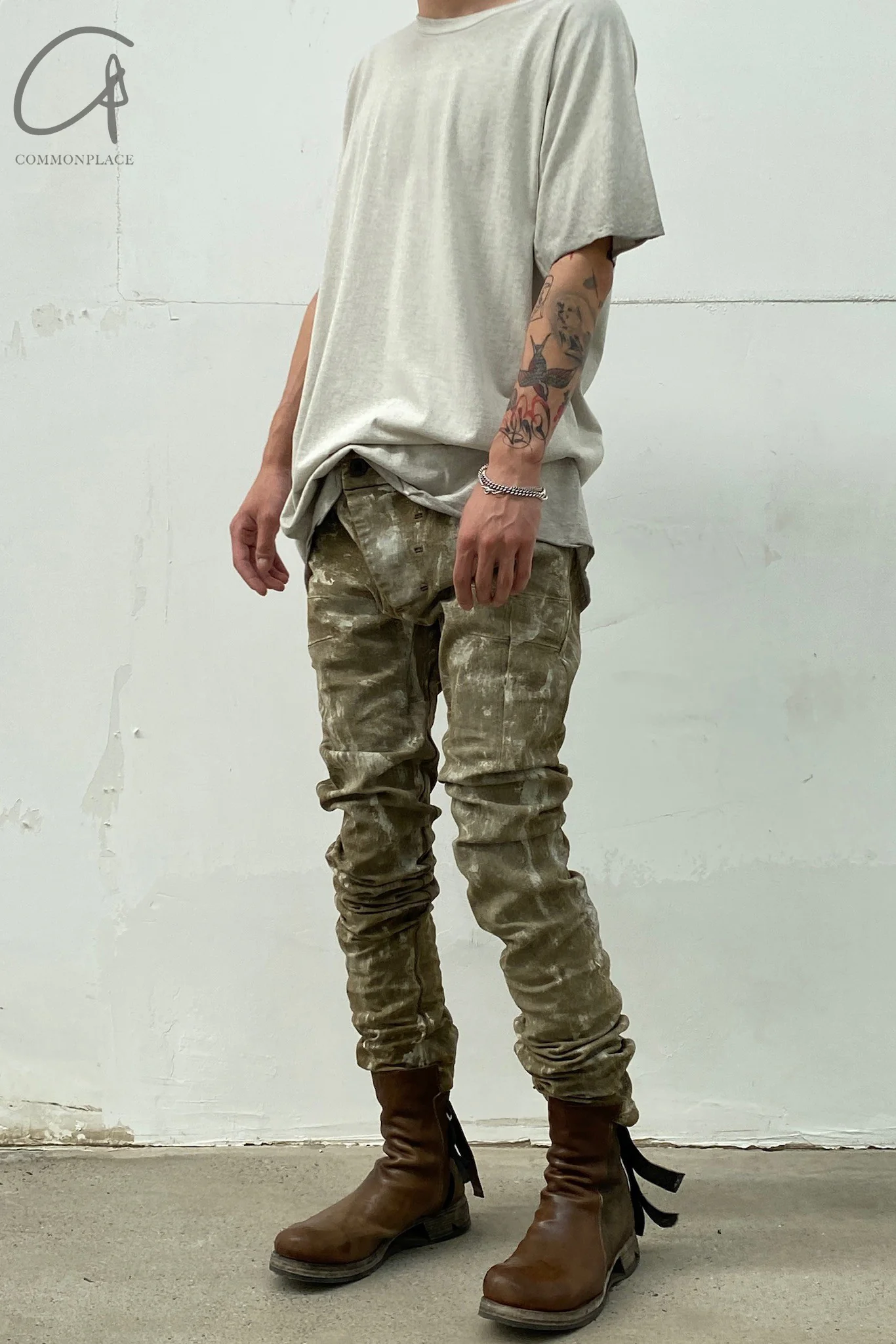 BORIS BIDJAN SABERI 胶染弯刀裤 P13 THGHT FIT FKU10001  3 - Image 12
