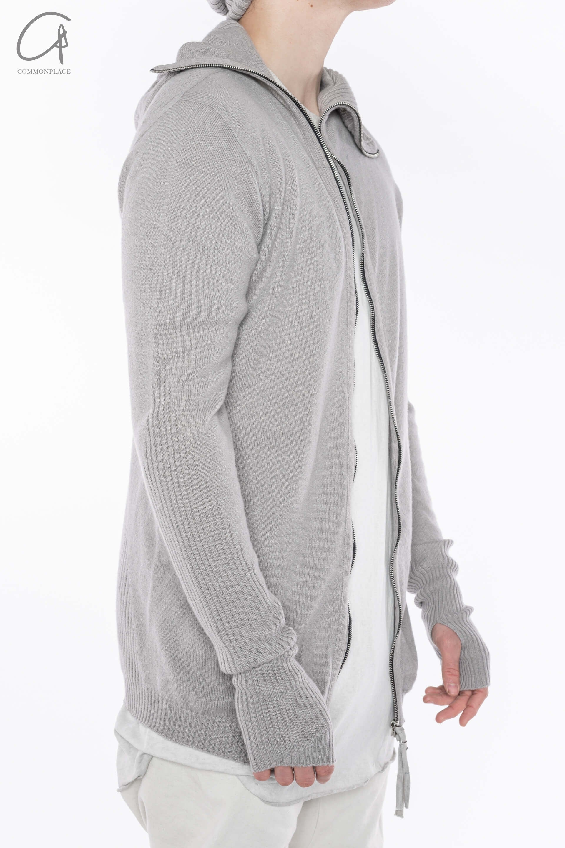 BORIS BIDJAN SABERI Seamless 3D Knit Cashry Jacket KN3 FZB30008 Light Gray - Image 2