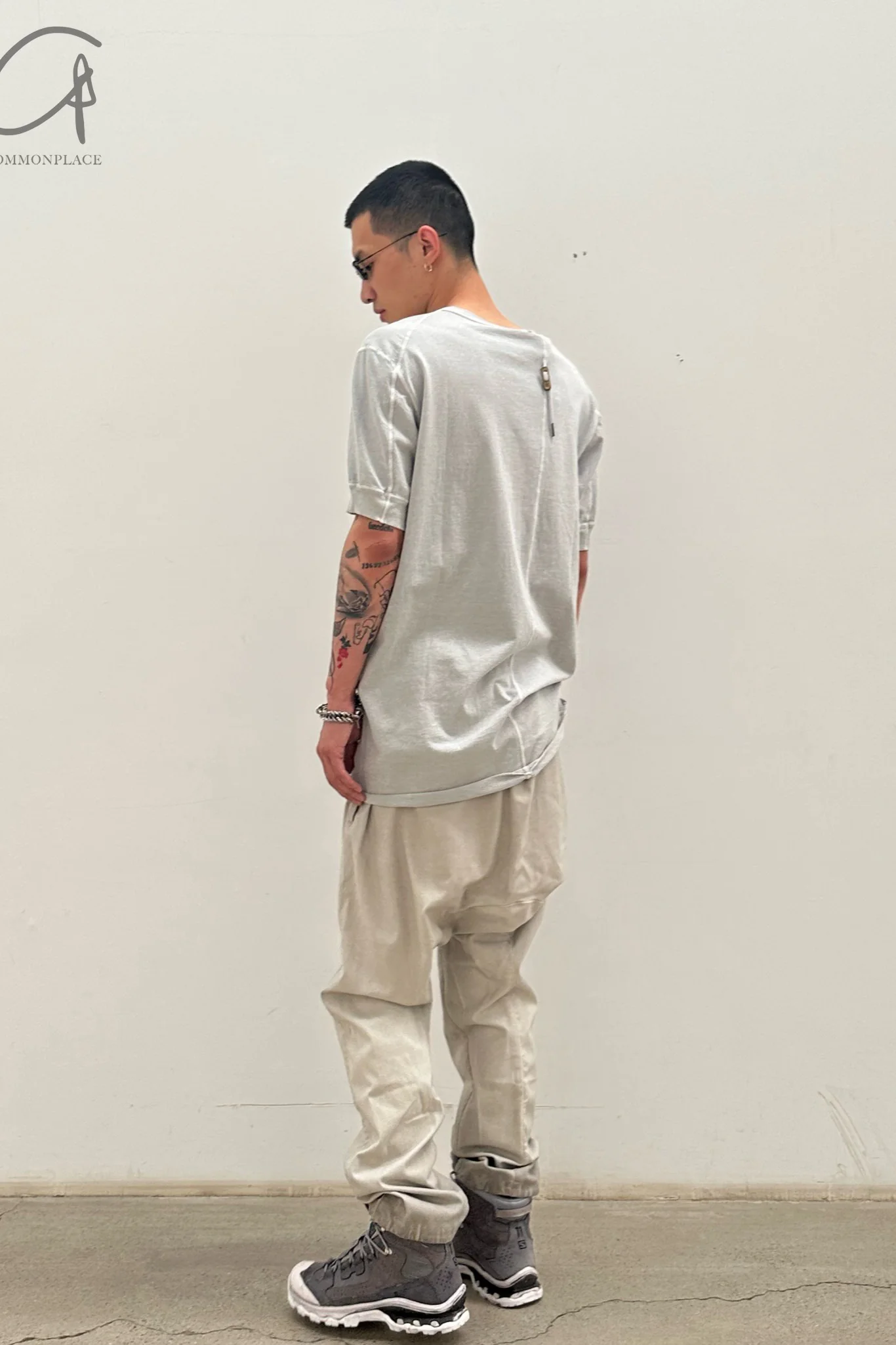 BORIS BIDJAN SABERI short-sleeved T-shirt TS CLASSIC1 RIB RF F035 light gray  4 - Image 14