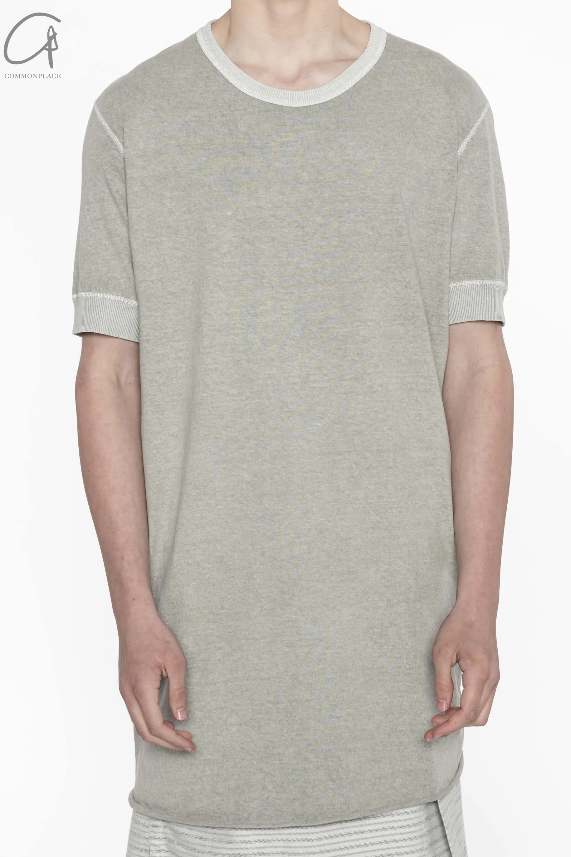 BORIS BIDJAN SABERI short-sleeved T-shirt TS CLASSIC1 RIB RF F035 light gray  4 - Image 5